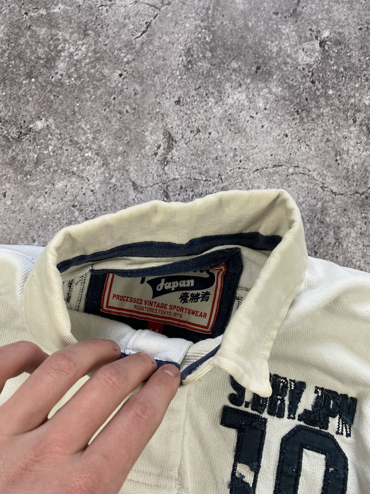 Japanese Brand × Junya Watanabe × Yohji Yamamoto Vintage Y2k Japanesse distressed #10Rugby Shirt Streetwear Size US L / EU 52-54 / 3 - 6 Thumbnail