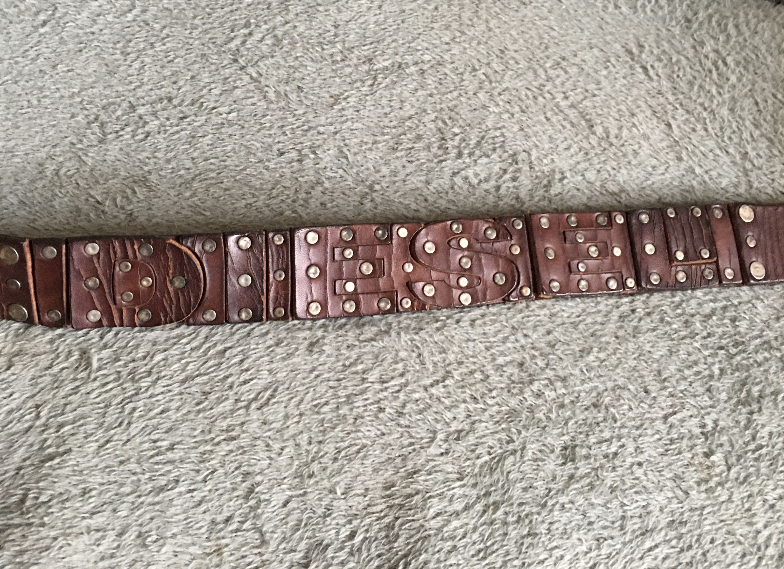 Diesel DIESEL Men's Belt Leather Studded Vintage US Size 90 Size 36 - 7 Thumbnail