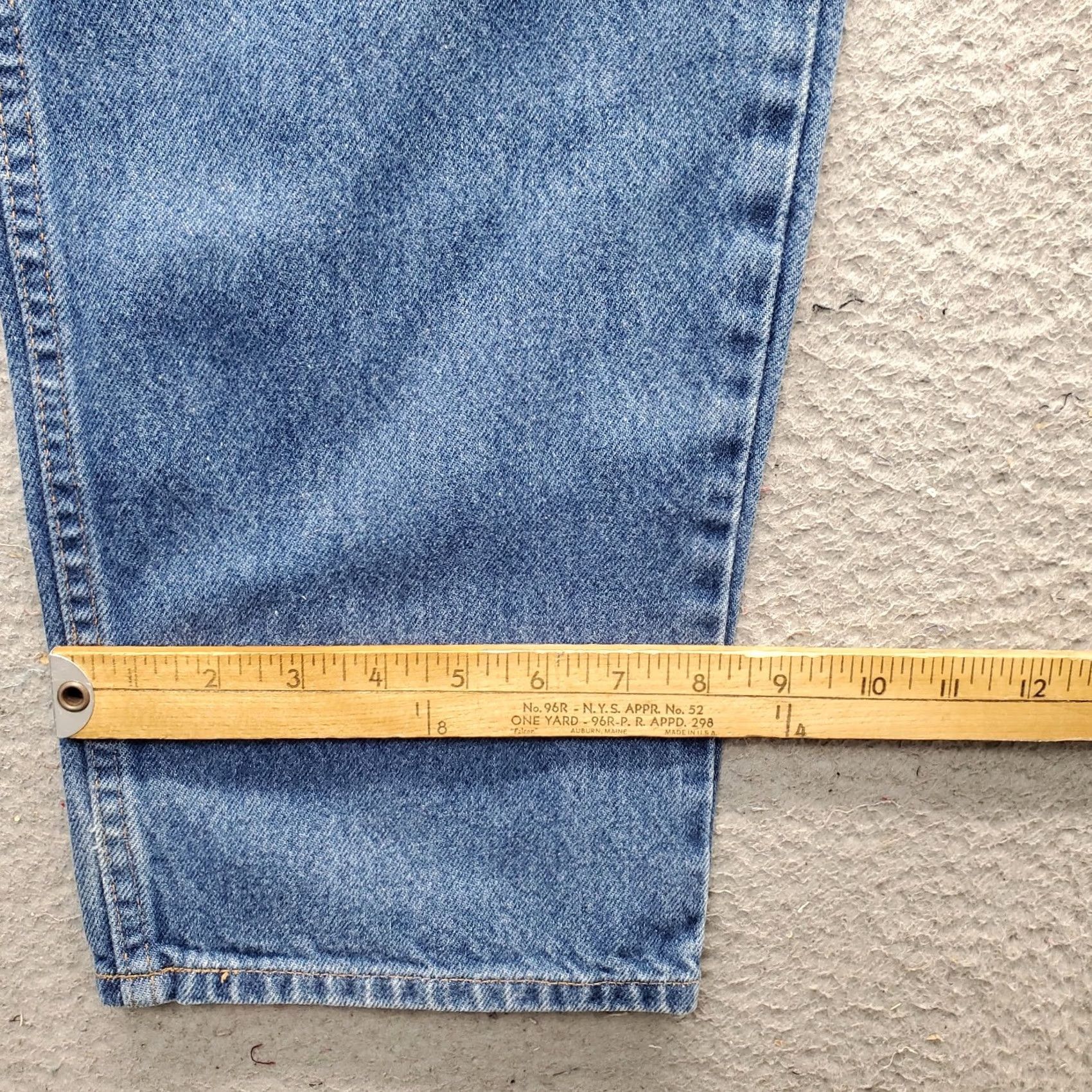 Vintage L.L. Bean Mens Jeans 38x29 Blue Denim Straight Classic Fit Stonewash 5-Pocket Zip Button Size US 38 / EU 54 - 5 Thumbnail