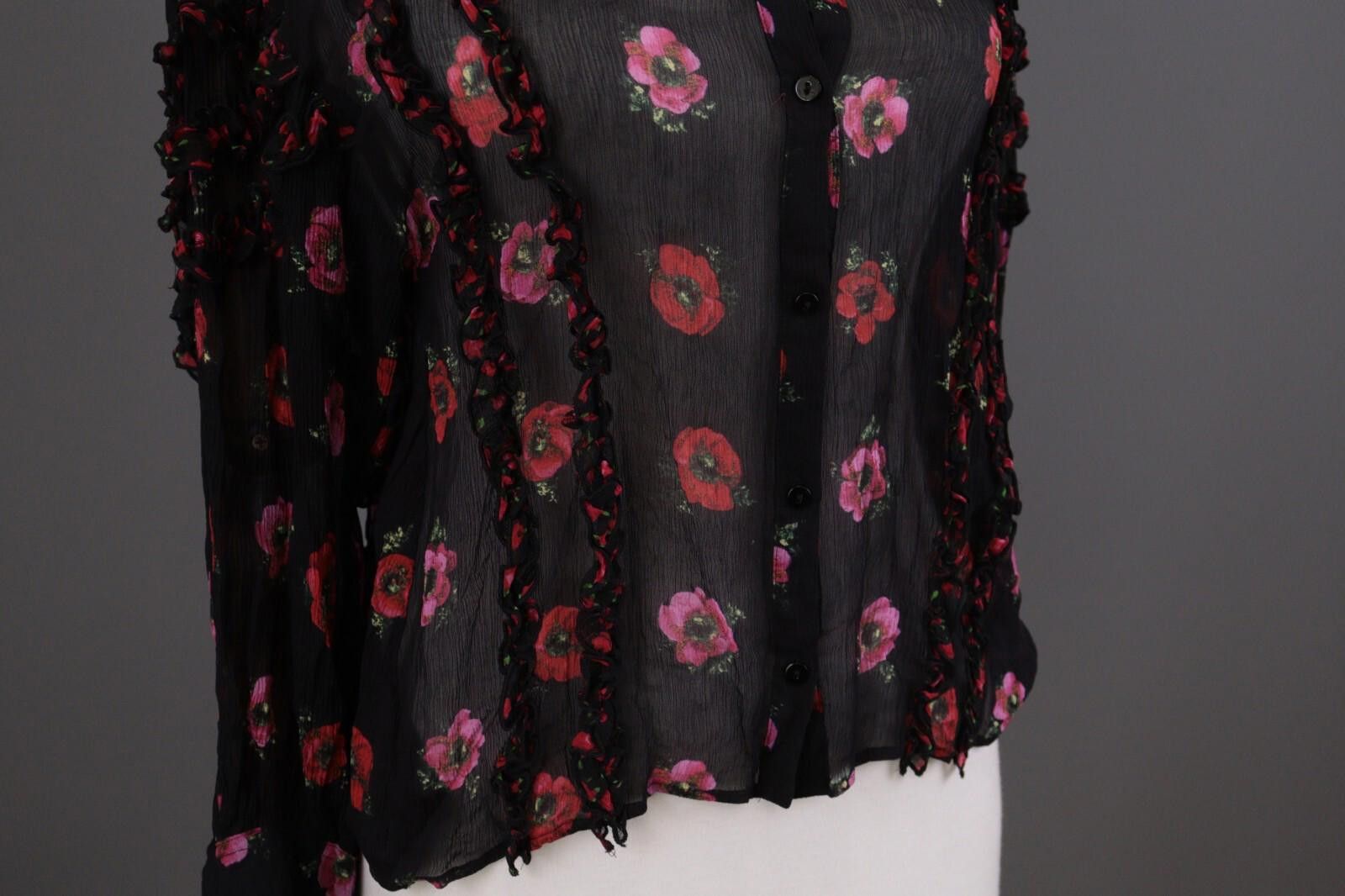 The Kooples The Kooples Paris Black Floral Mesh Shirt Size 1 / S Size M / US 6-8 / IT 42-44 - 7 Thumbnail