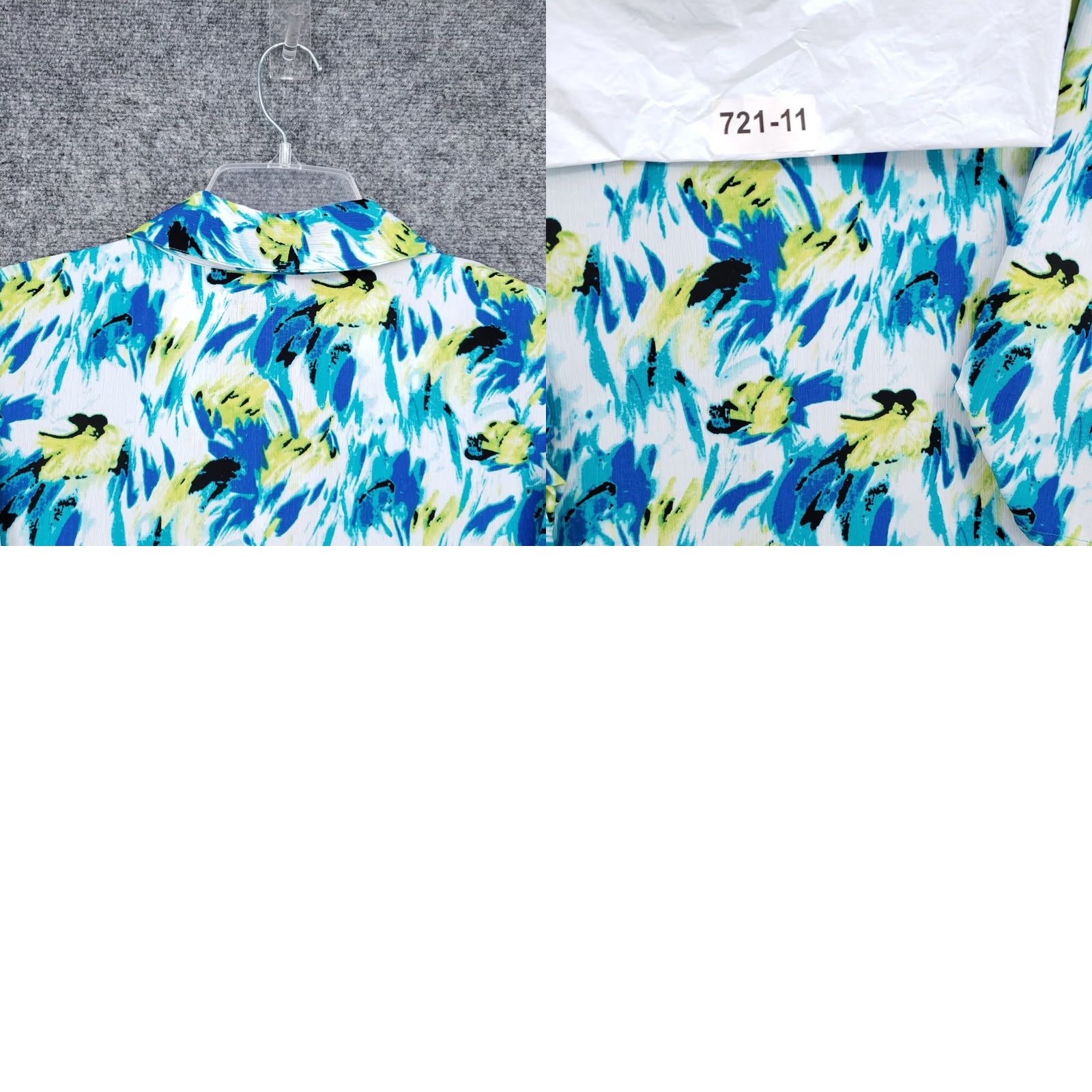Vintage Just My Size Women Plus 3X Blue Sunflower Floral Flower Button Down Collared Top Size XXL / US 16-18 / IT 52-54 - 9 Thumbnail