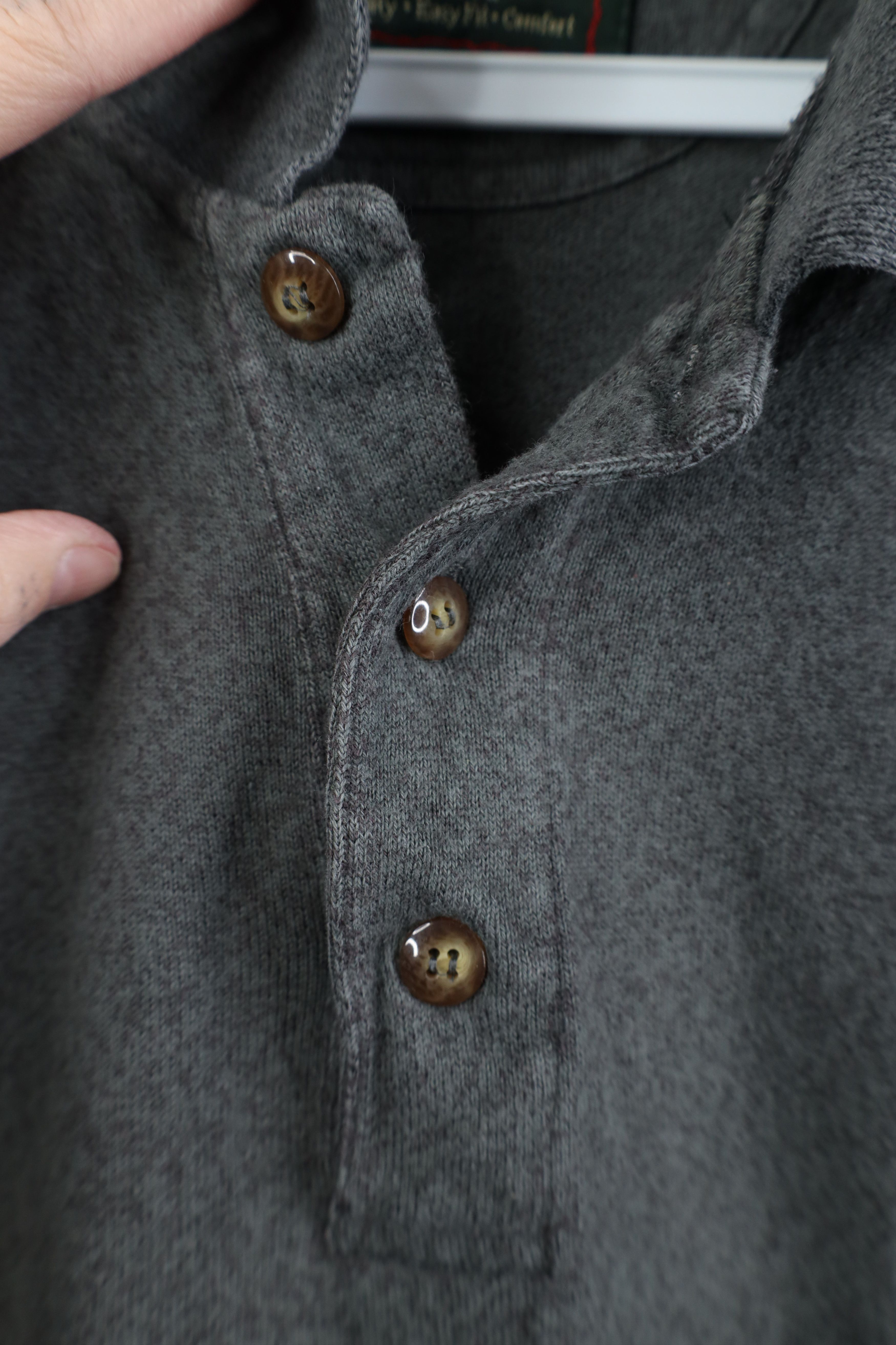 Vintage Vintage 90s Streetwear Long Sleeve Polo Heather Steel Blue Size US L / EU 52-54 / 3 - 4 Thumbnail