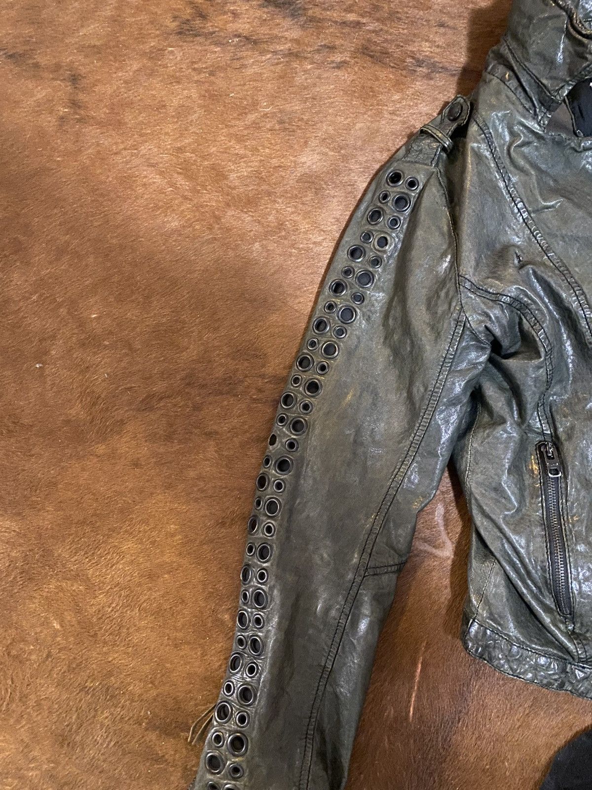 Other Leather Jacket black/greenish Size S / US 4 / IT 40 - 4 Thumbnail