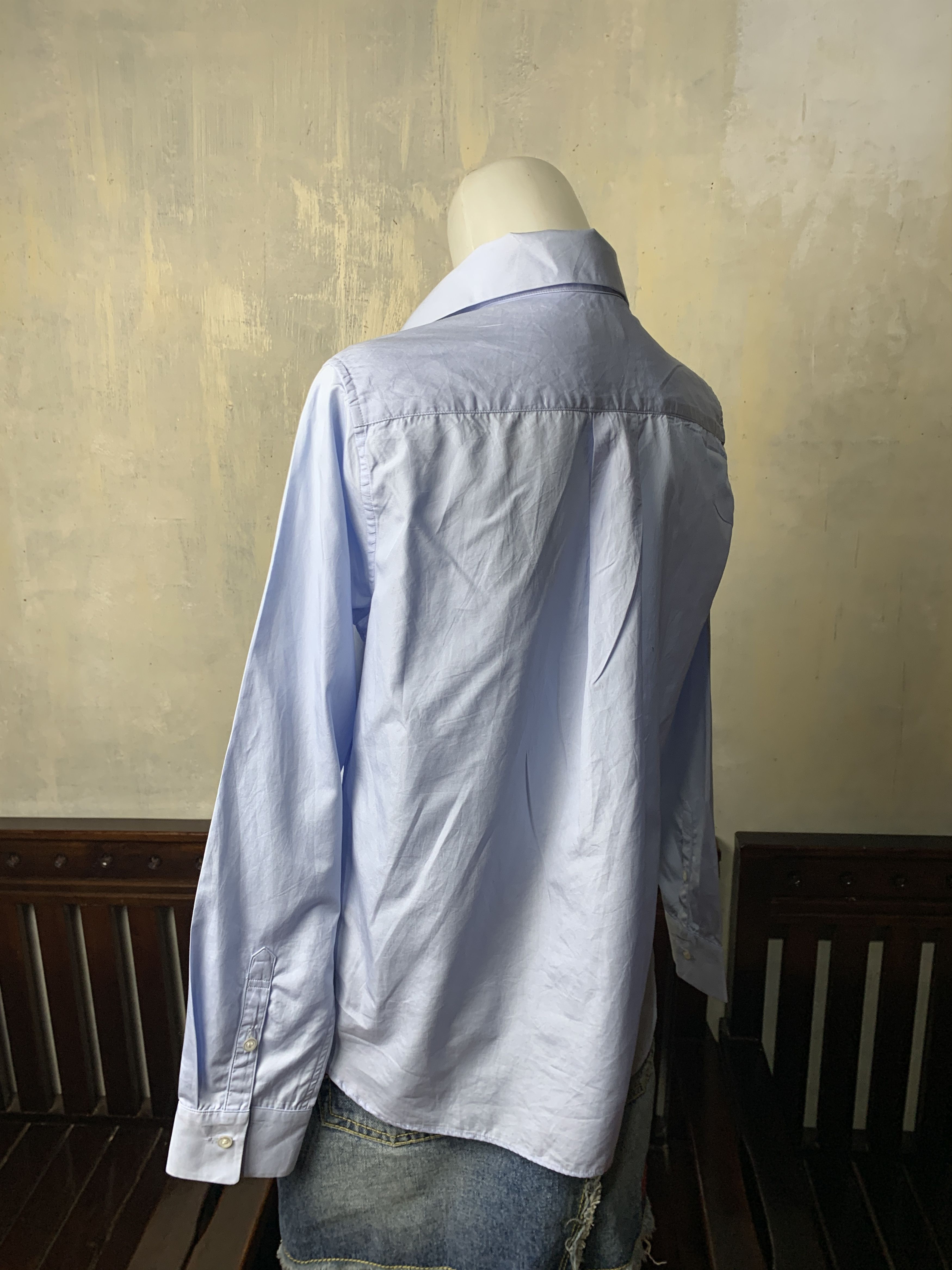 Japanese Brand Lulu Japan Baby Blue Luxury Shirt (M) Size M / US 6-8 / IT 42-44 - 3 Thumbnail