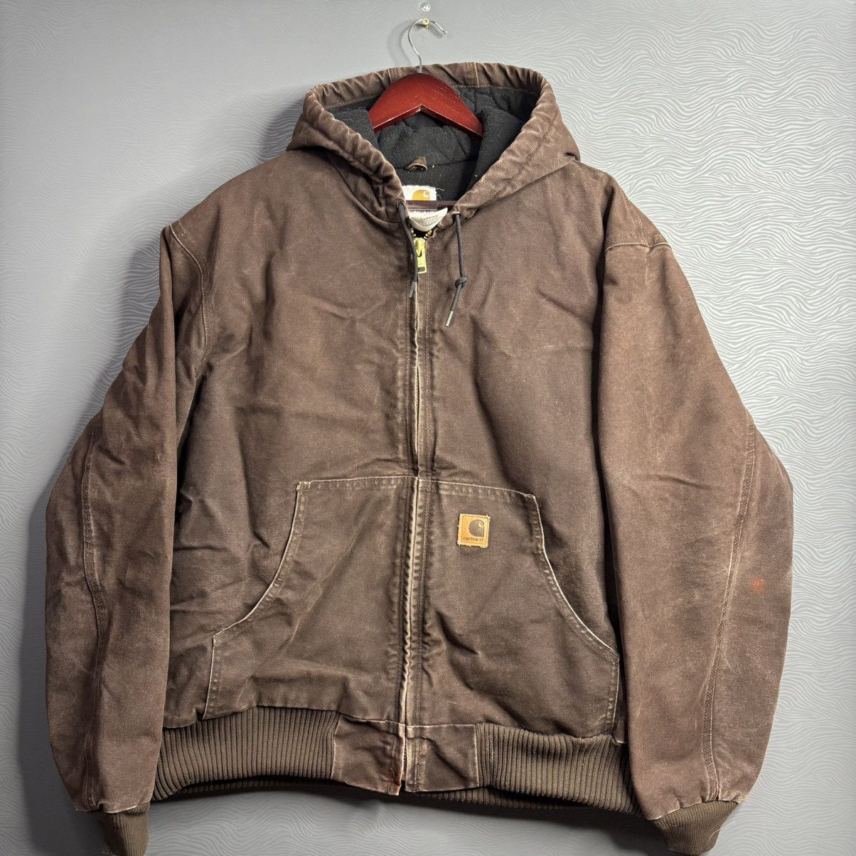 鬼フェード Y2K Carhartt J130 DKB アクティブジャケット VTG Y2K CARHARTT J130 Men's Large Green Washed Duck Quilted