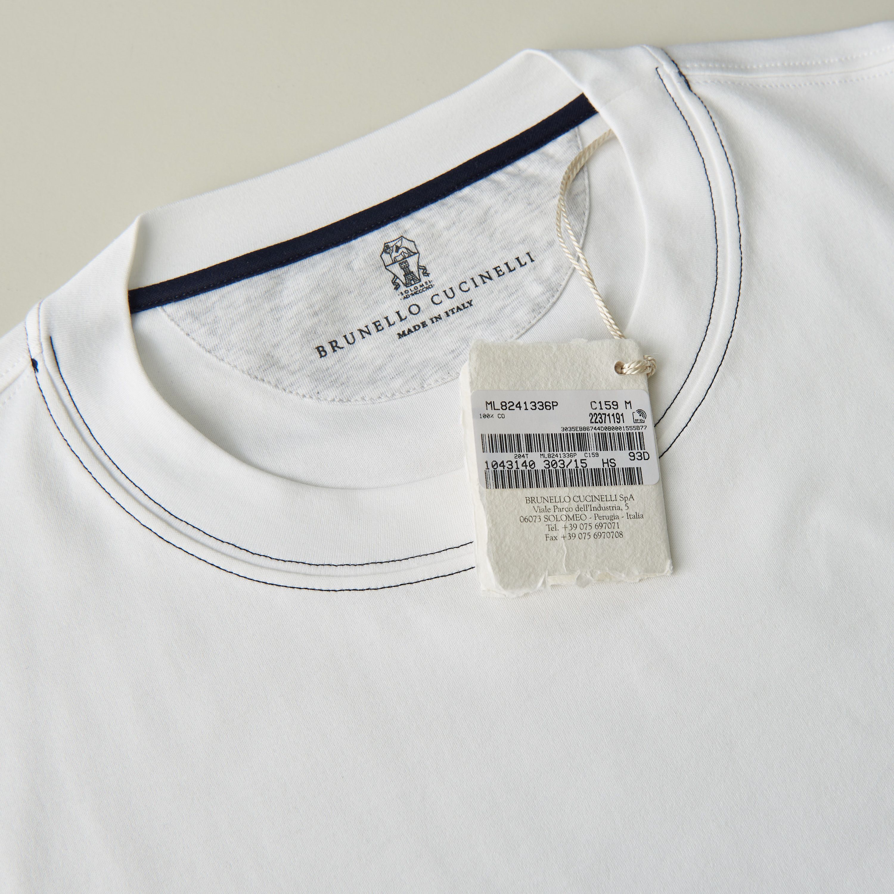 Brunello Cucinelli White Crew Neck T-shirt - Short-sleeve, Cotton Interlock Size US XL / EU 56 / 4 - 11 Thumbnail