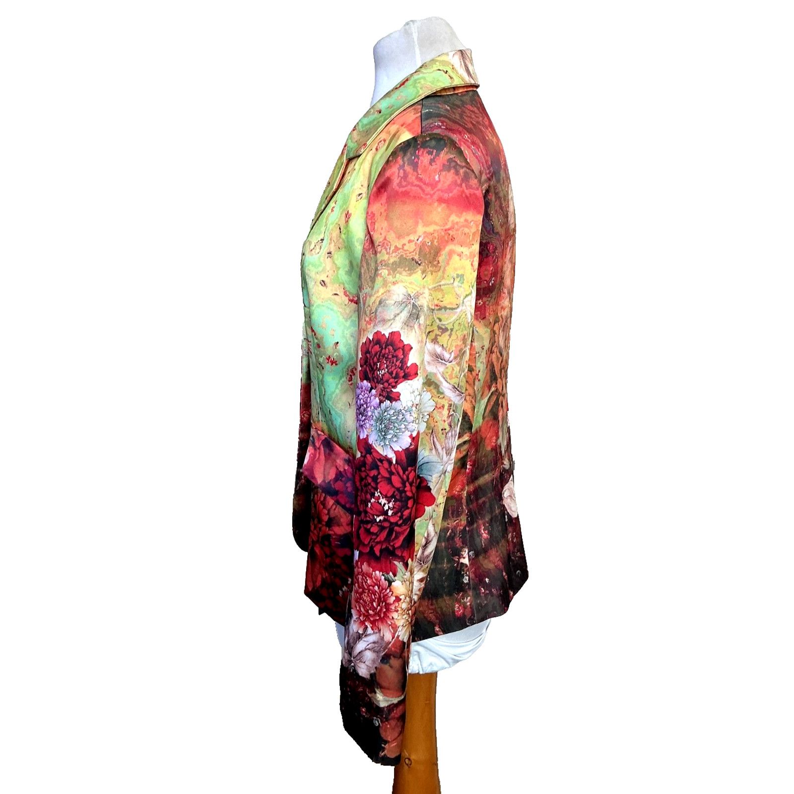 Other MI SOLO SATIN WILD BRIGHT FLORAL 2-BUTTON BLAZER JACKET SZ L Size L / US 10 / IT 46 - 2 Thumbnail