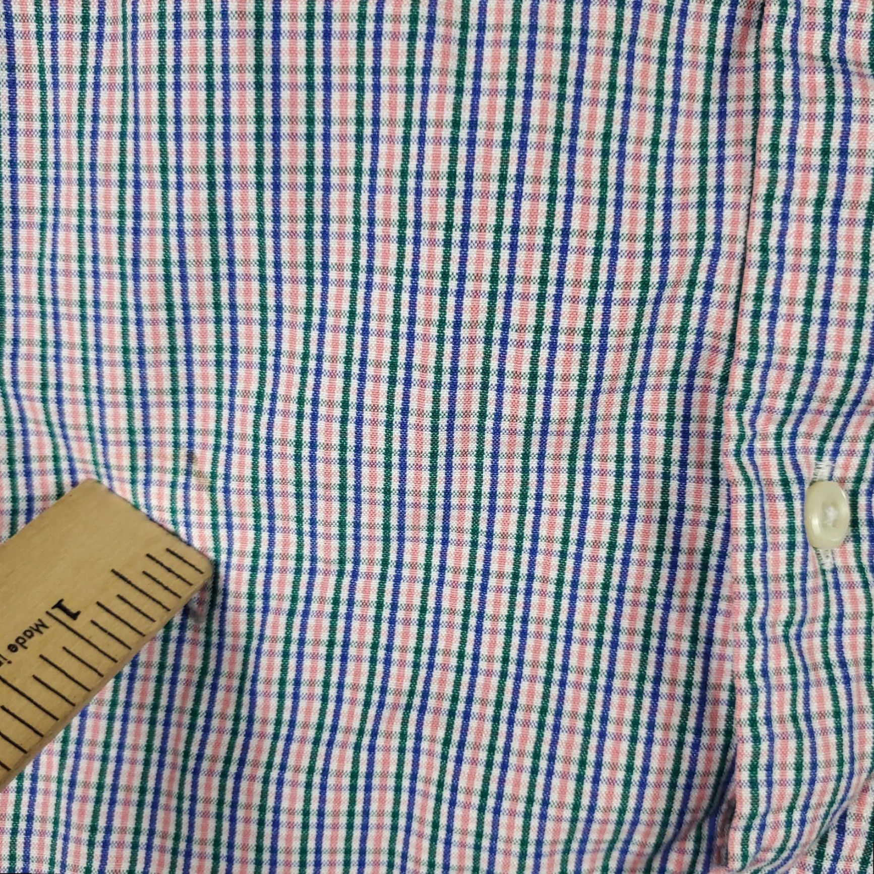 Ralph Lauren VINTAGE Ralph Lauren Dress Shirt Men Size 16 Long Sleeve Plaid Cotton Blue Classic 90s Mens Size 42R - 4 Thumbnail