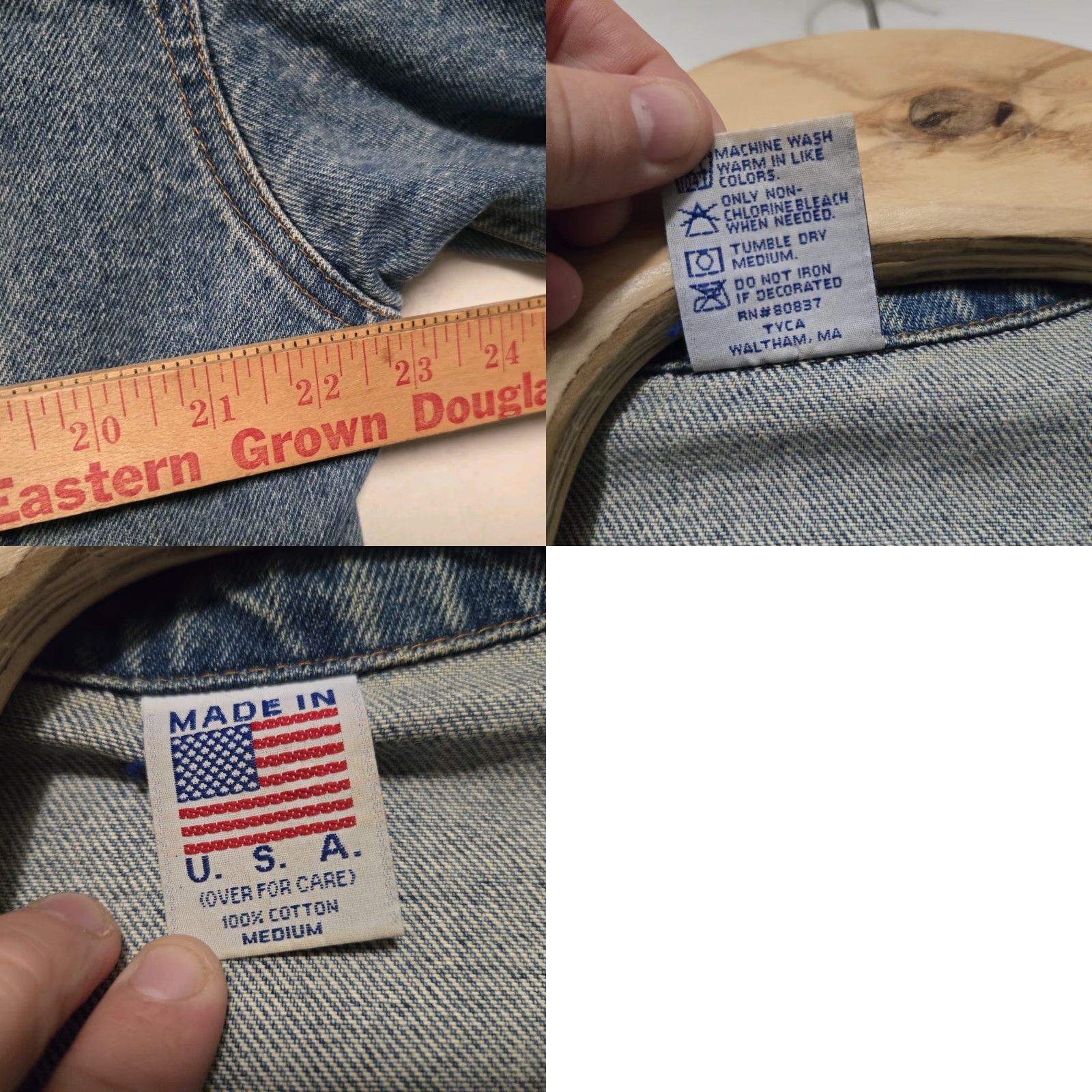 Vintage Vtg Rolling Rock Beer Jacket Mens M Denim Jean Made in USA 1980s Jacket Size US 31 - 8 Thumbnail