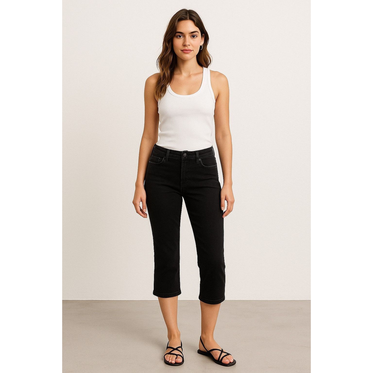 Other Y2K Black Stretch Denim Capri Pants KS Denim Women’s Size 6 Size 28" / US 6 / IT 42 - 1 Thumbnail