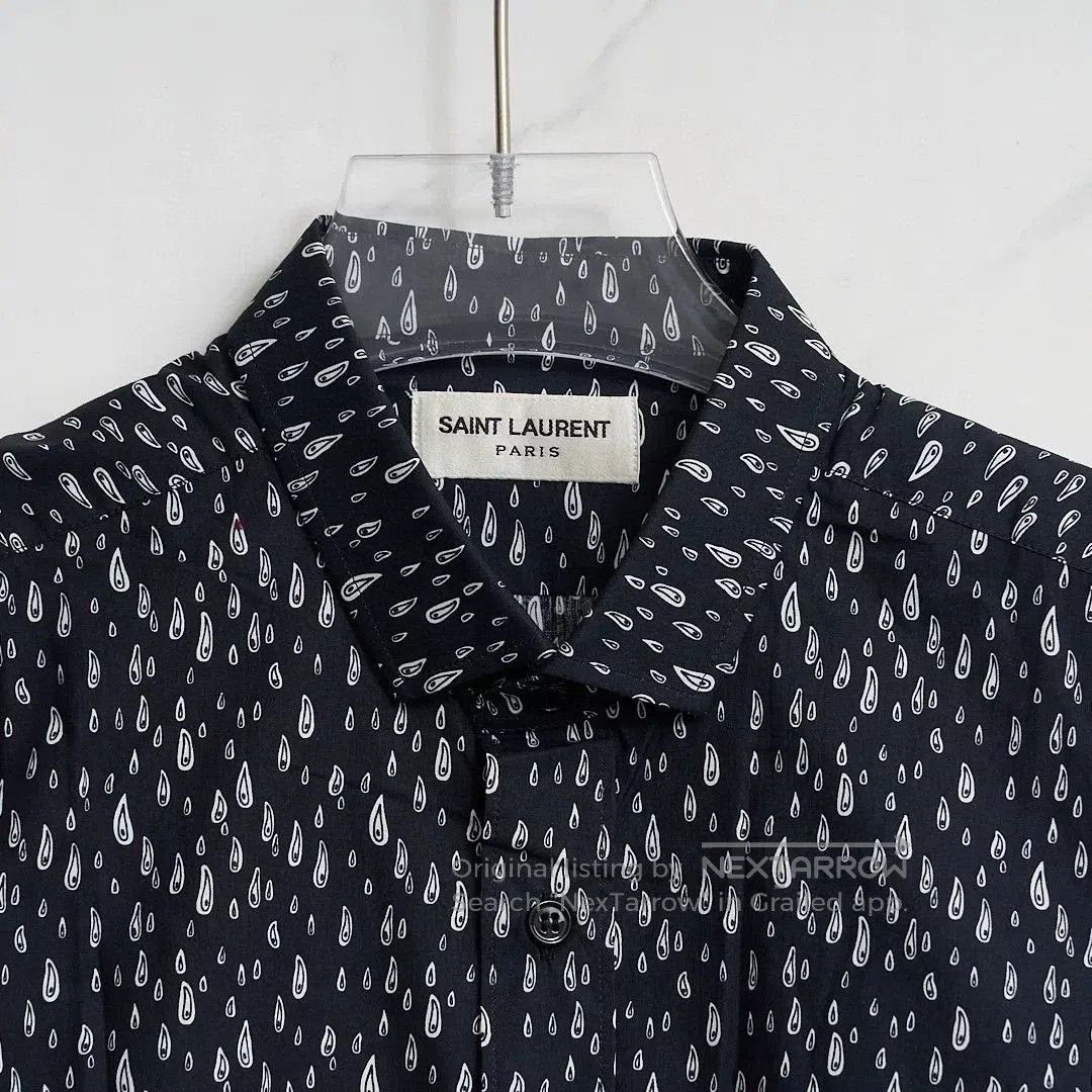 Saint Laurent Paris Saint Laurent Blue Teardrop Short-Sleeve Shirt. Size US XXS / EU 40 - 2 Thumbnail