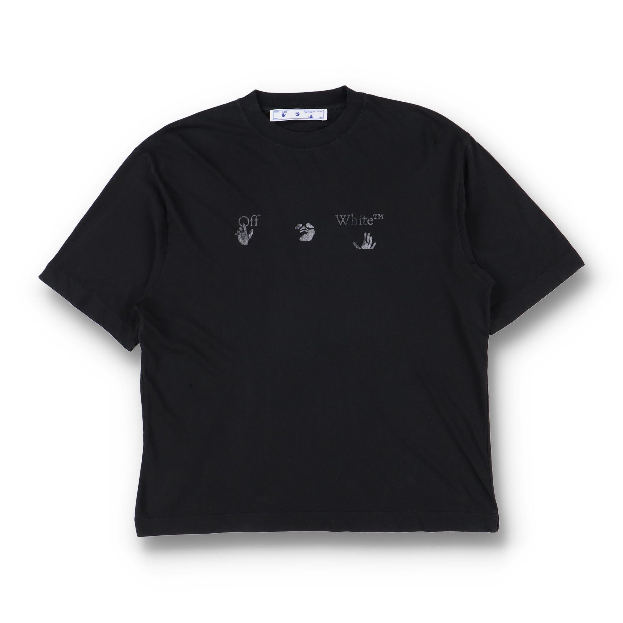 Off-White Washed Black Vintage Logo Oversized Skate T-Shirt Size US L / EU 52-54 / 3 - 1 Thumbnail