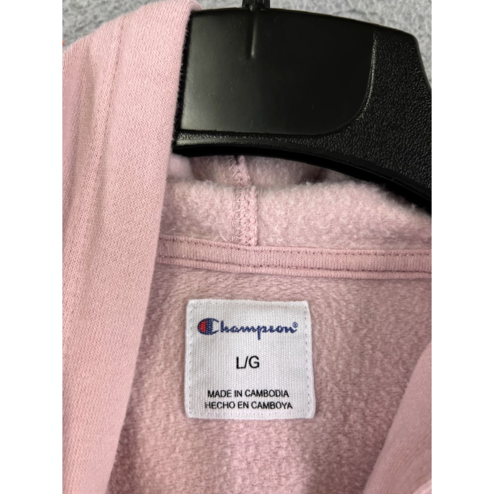 Champion Champion Hoodie Women Large Pink Pullover Kangaroo Pocket Embroidered Size L / US 10 / IT 46 - 7 Thumbnail