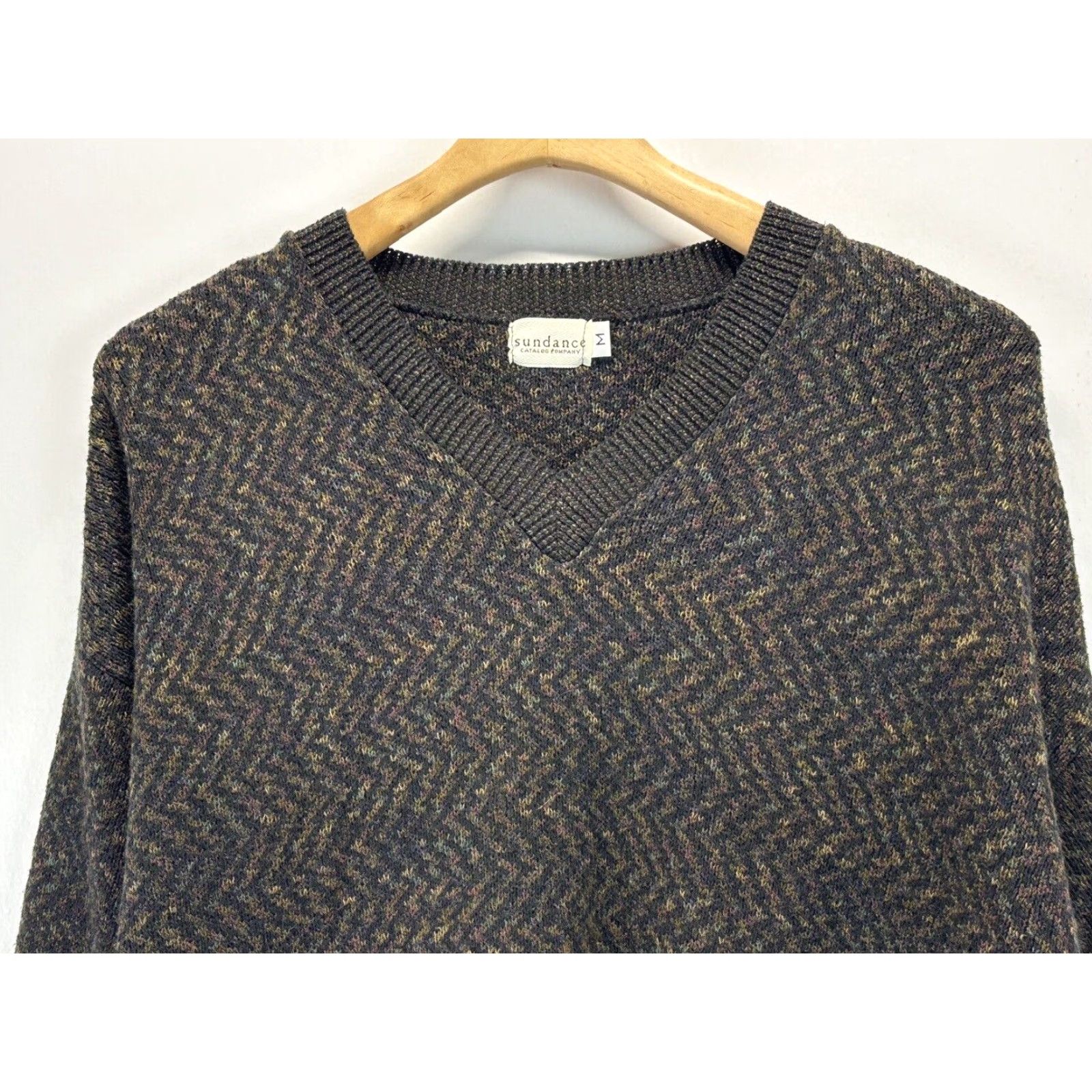Vintage VINTAGE Sundance 80s V-Neck Sweater Men’s Medium Brown Knit Pullover Long Sleeve Size US M / EU 48-50 / 2 - 3 Thumbnail