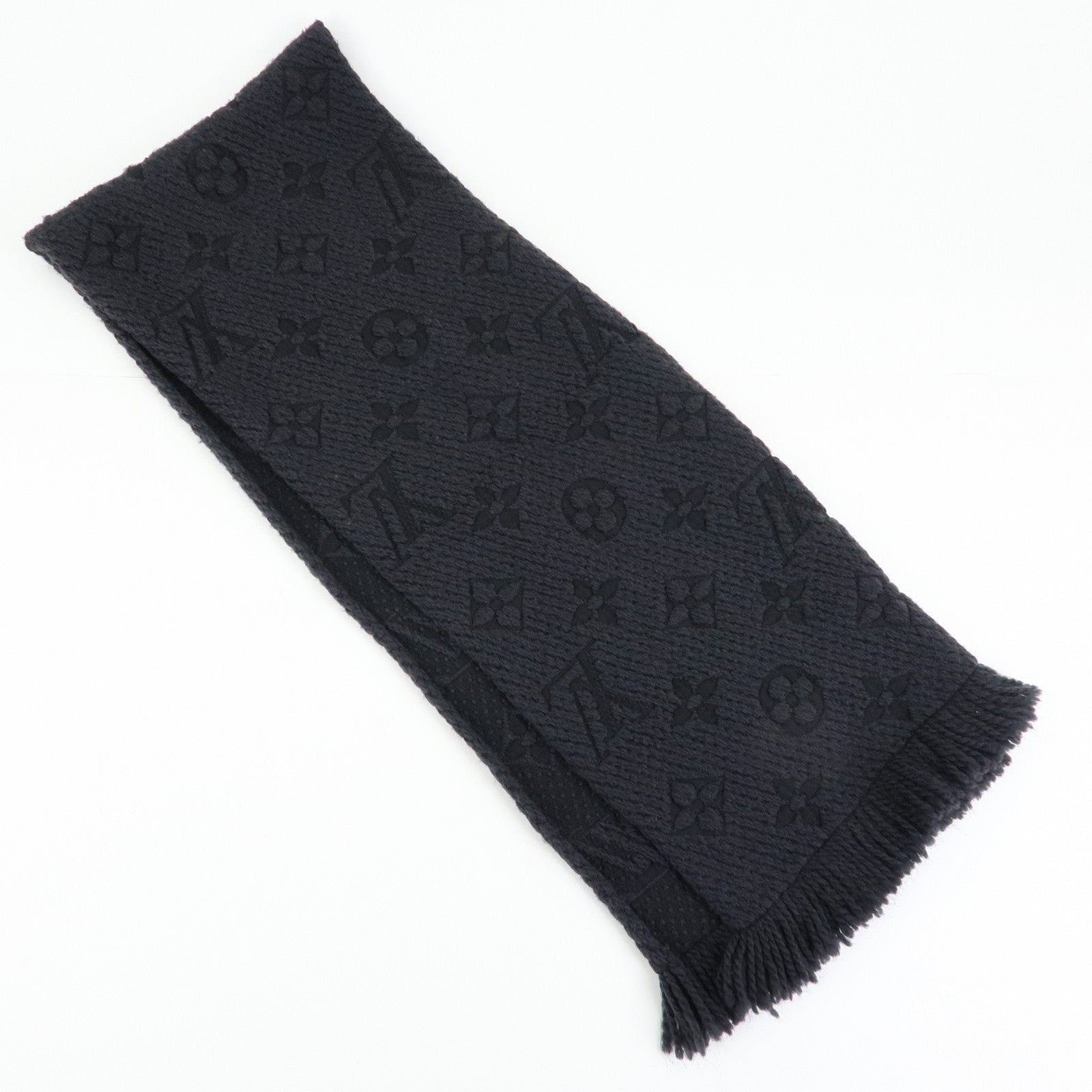 Louis Vuitton Louis Vuitton Logomania Wool Silk Scarf Black Size ONE SIZE - 2 Thumbnail