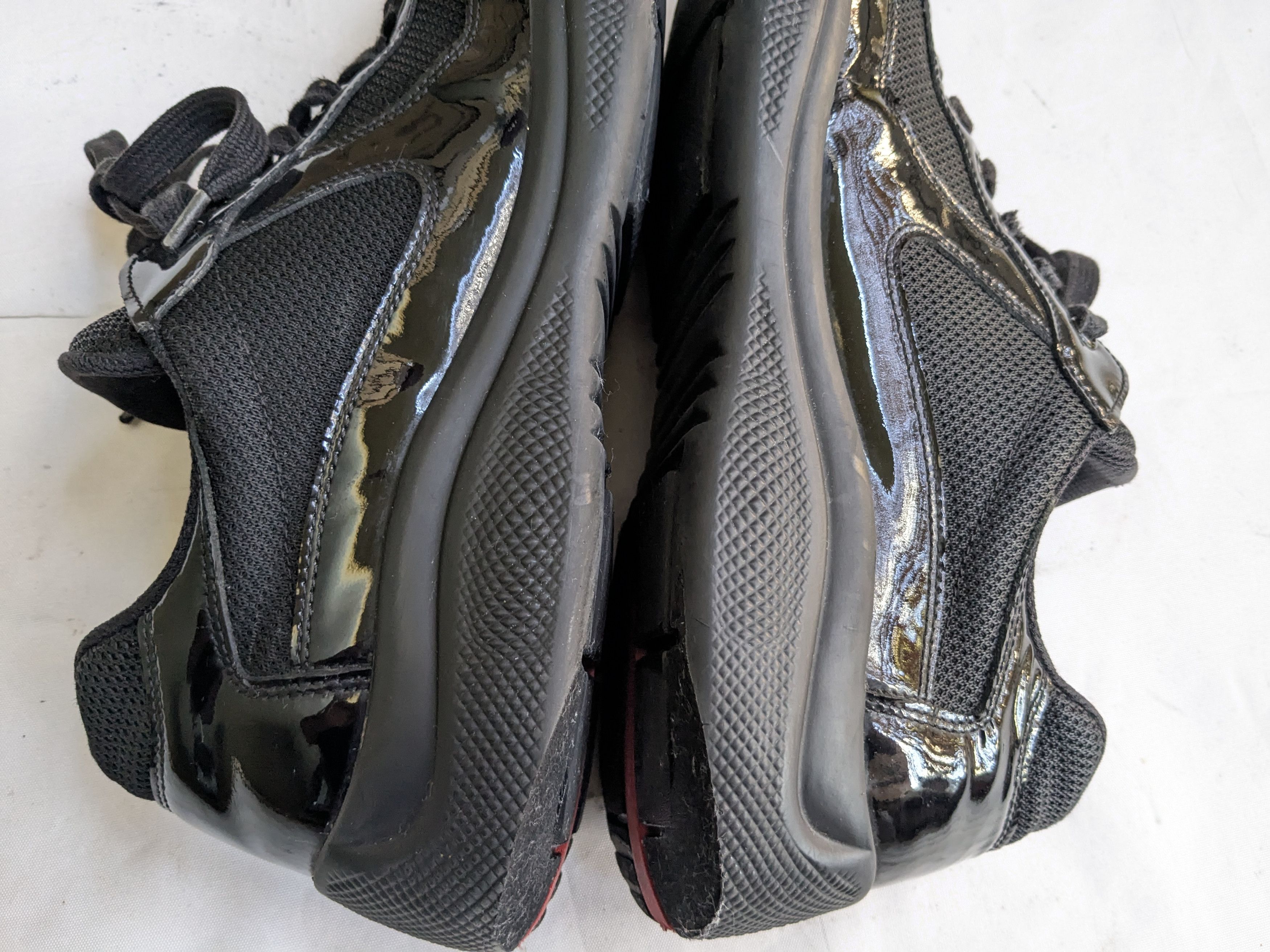 Prada Prada Sneakers Black Patent Leather Red 10 Lo Tops Size US 10 / EU 43 - 10 Thumbnail