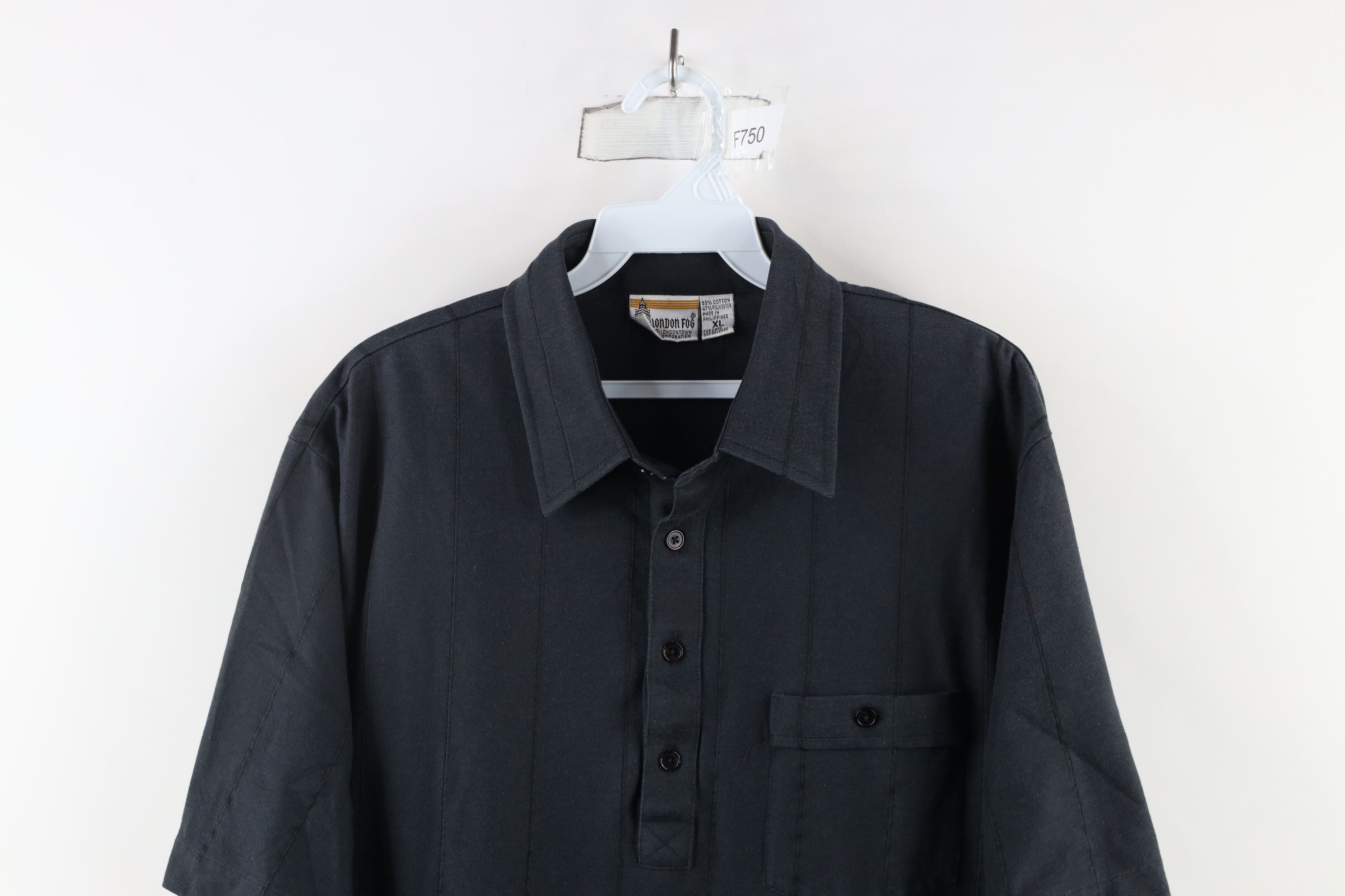 Vintage Vintage 90s Streetwear Knit Collared Pocket Polo Shirt Black Size US XL / EU 56 / 4 - 2 Thumbnail