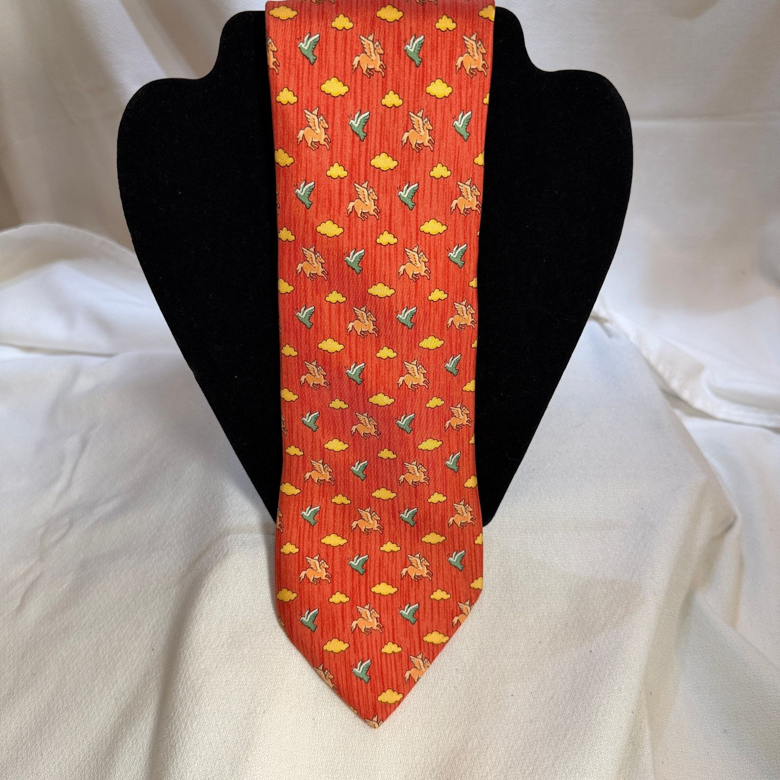 Hermes Hermes Paris Vintage Silk Pegasus & Dove Men’s Tie 7831 UA Size ONE SIZE - 3 Thumbnail