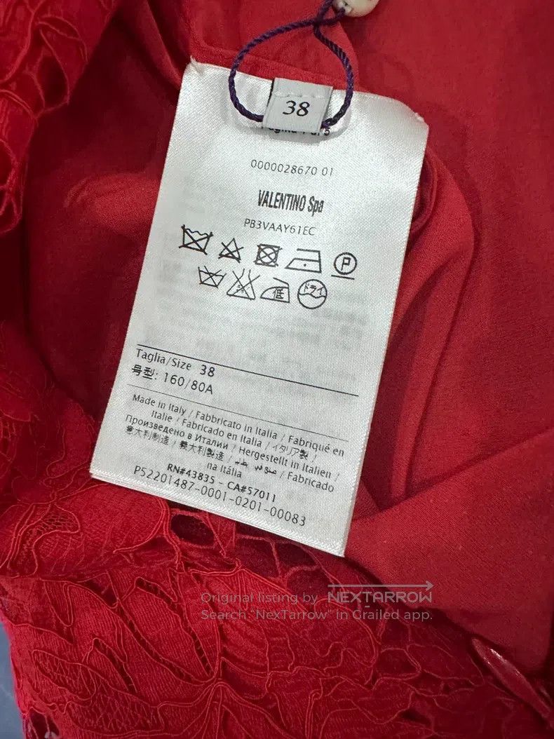 Valentino Valentino Big red lace dress Size XS / US 0-2 / IT 36-38 - 4 Thumbnail