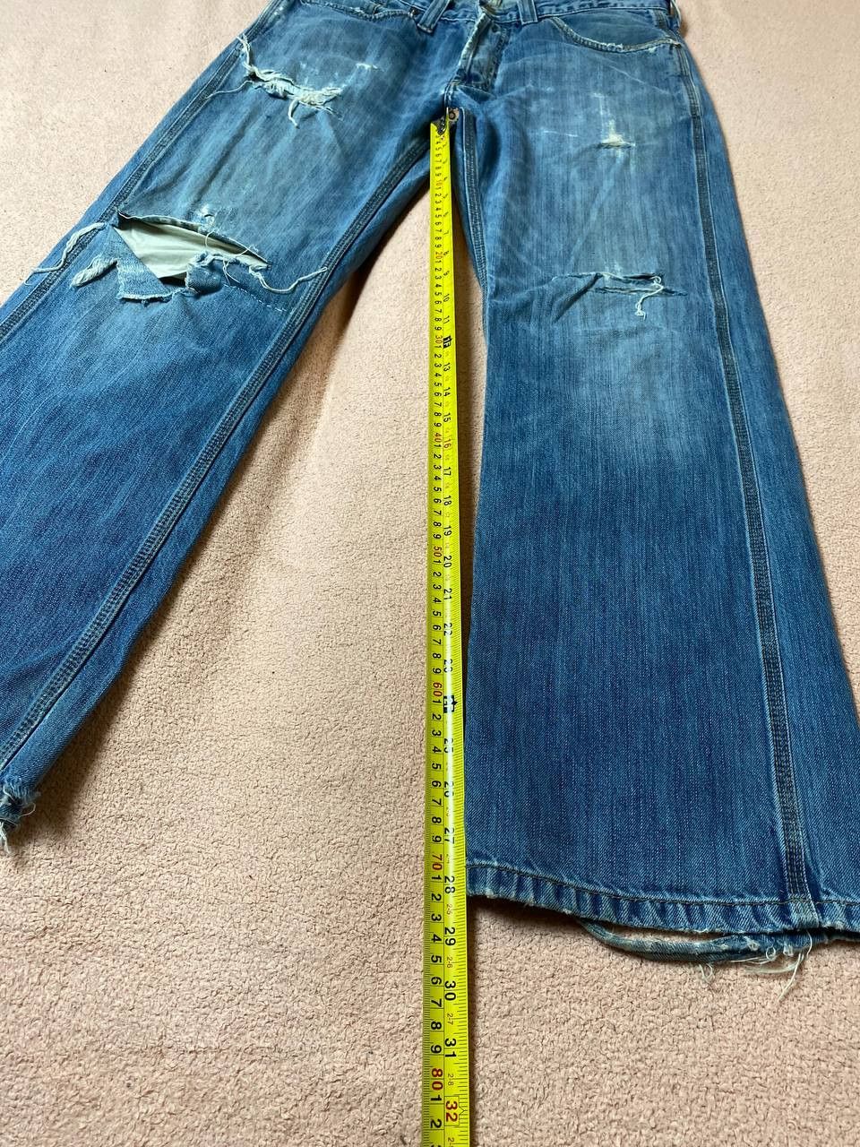 Carhartt × Japanese Brand Vintage Carhartt Y2K distressed Flare denim pants Size US 32 / EU 48 - 12 Thumbnail