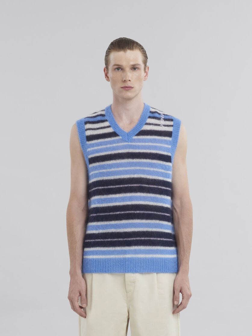 Marni o1f1d3z0326 Striped Brushed Mohair Vest in Multicolor Size US XL / EU 56 / 4 - 2 Thumbnail