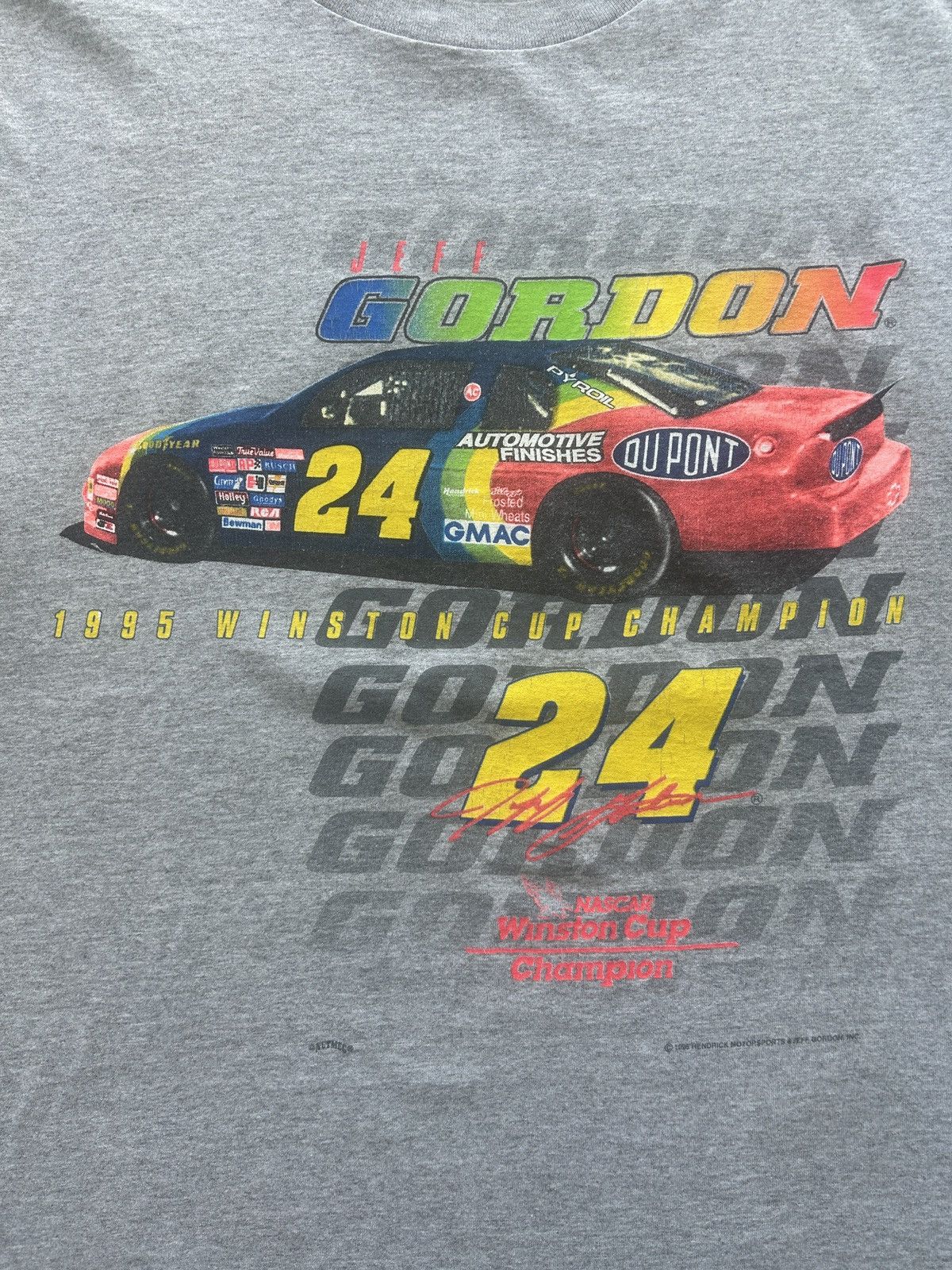 Lee × NASCAR × Vintage Vintage 90s NASCAR Jeff Gordon Graphic Tee Nutmeg Lee Sports Size US XL / EU 56 / 4 - 2 Thumbnail
