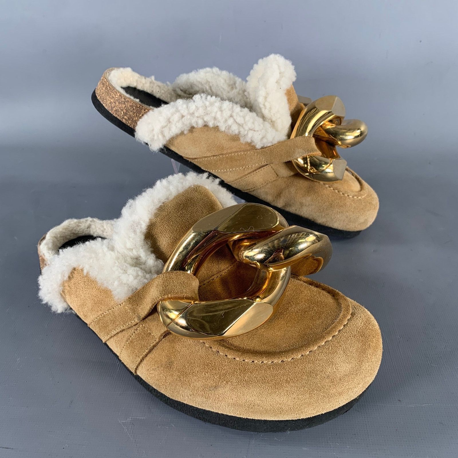 JW Anderson JW ANDERSON Size 6 Tan Gold Suede Mules Flats Size US 6 / IT 36 - 1 Thumbnail