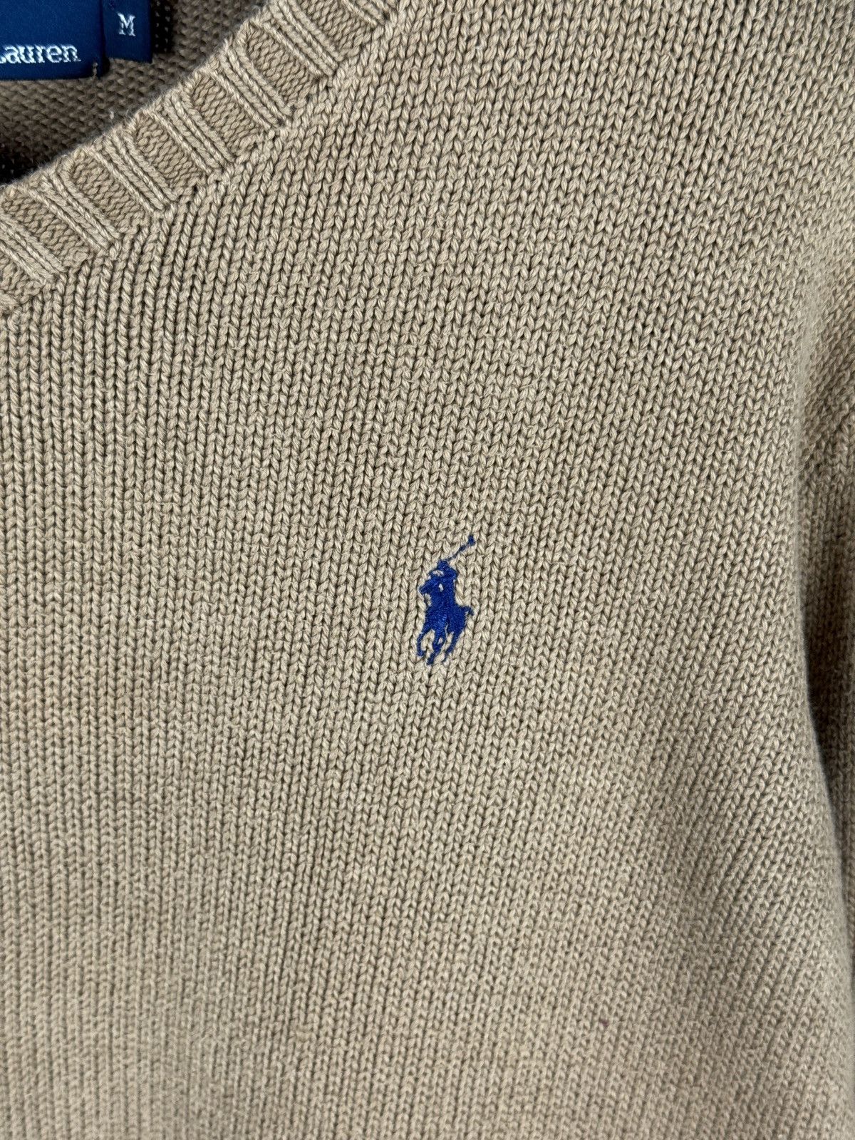 Polo Ralph Lauren Polo Ralph Lauren light brown knitwear v-neck sweater Size US M / EU 48-50 / 2 - 7 Thumbnail