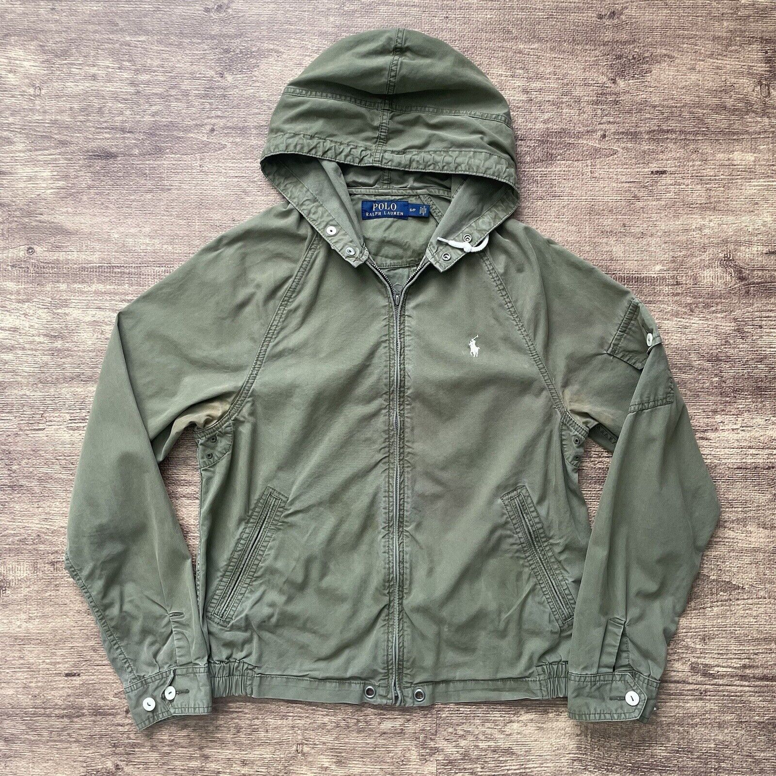 Olive green polo windbreaker sale