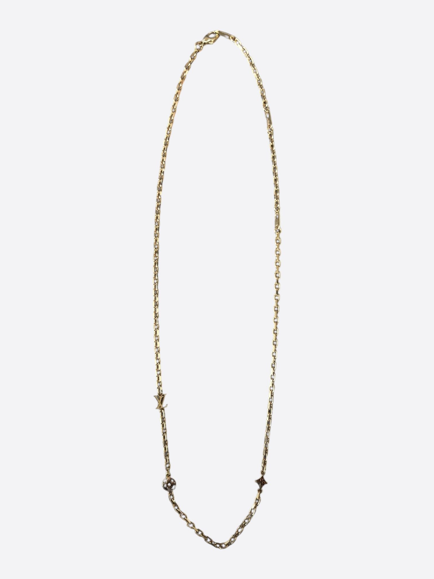 Louis Vuitton Louis Vuitton Gold Monogram Charm Necklace Size ONE SIZE - 2 Thumbnail