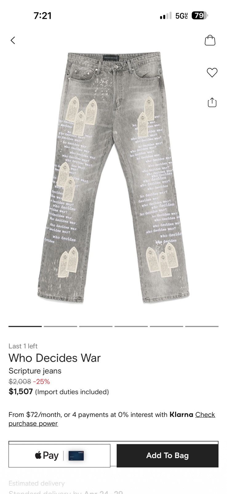 Who Decides War Who decides war jeans Size US 32 / EU 48 - 3 Thumbnail