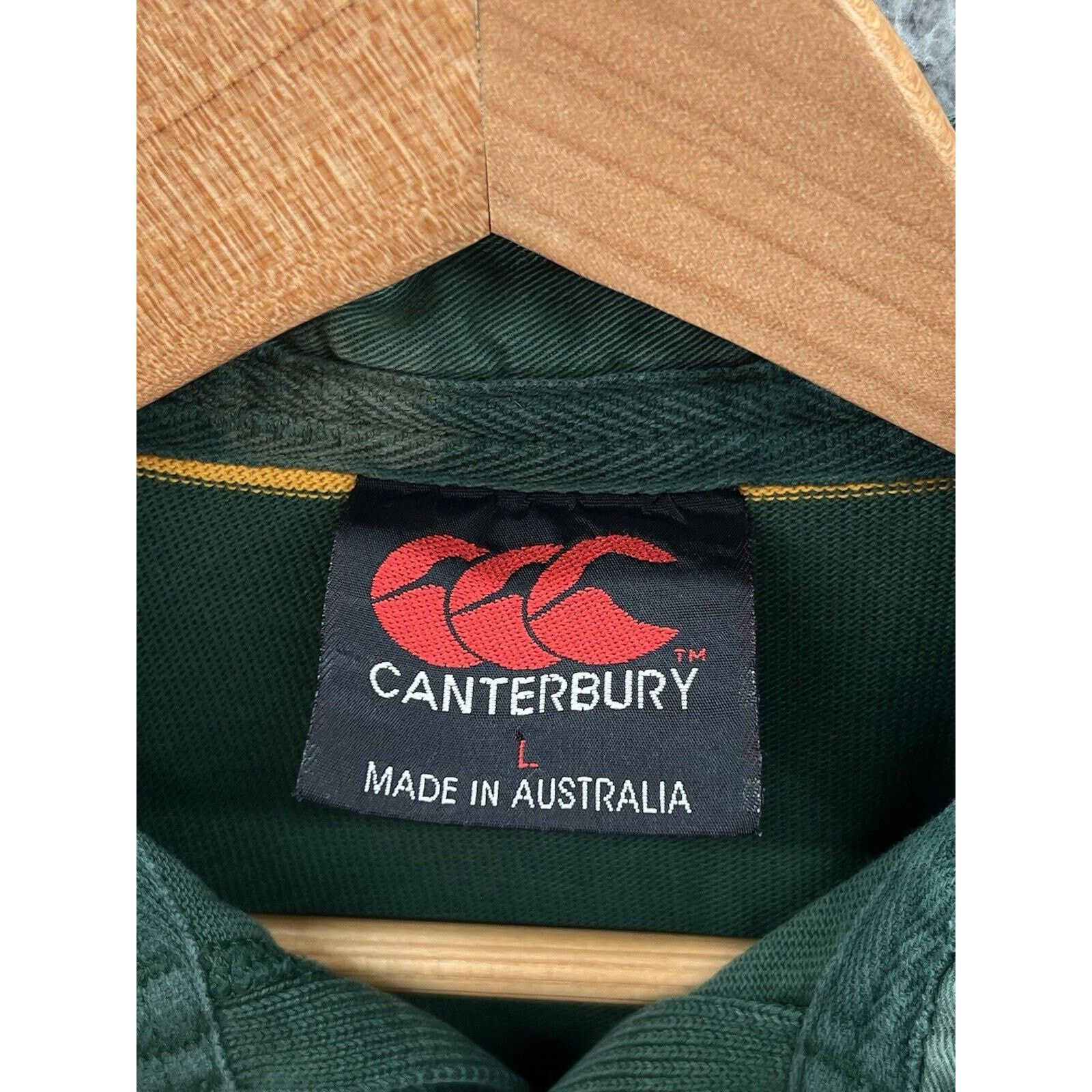 Canterbury of New Zealand Canterbury Green Yellow Striped Rugby Polo Men’s Size Large Size US L / EU 52-54 / 3 - 3 Thumbnail