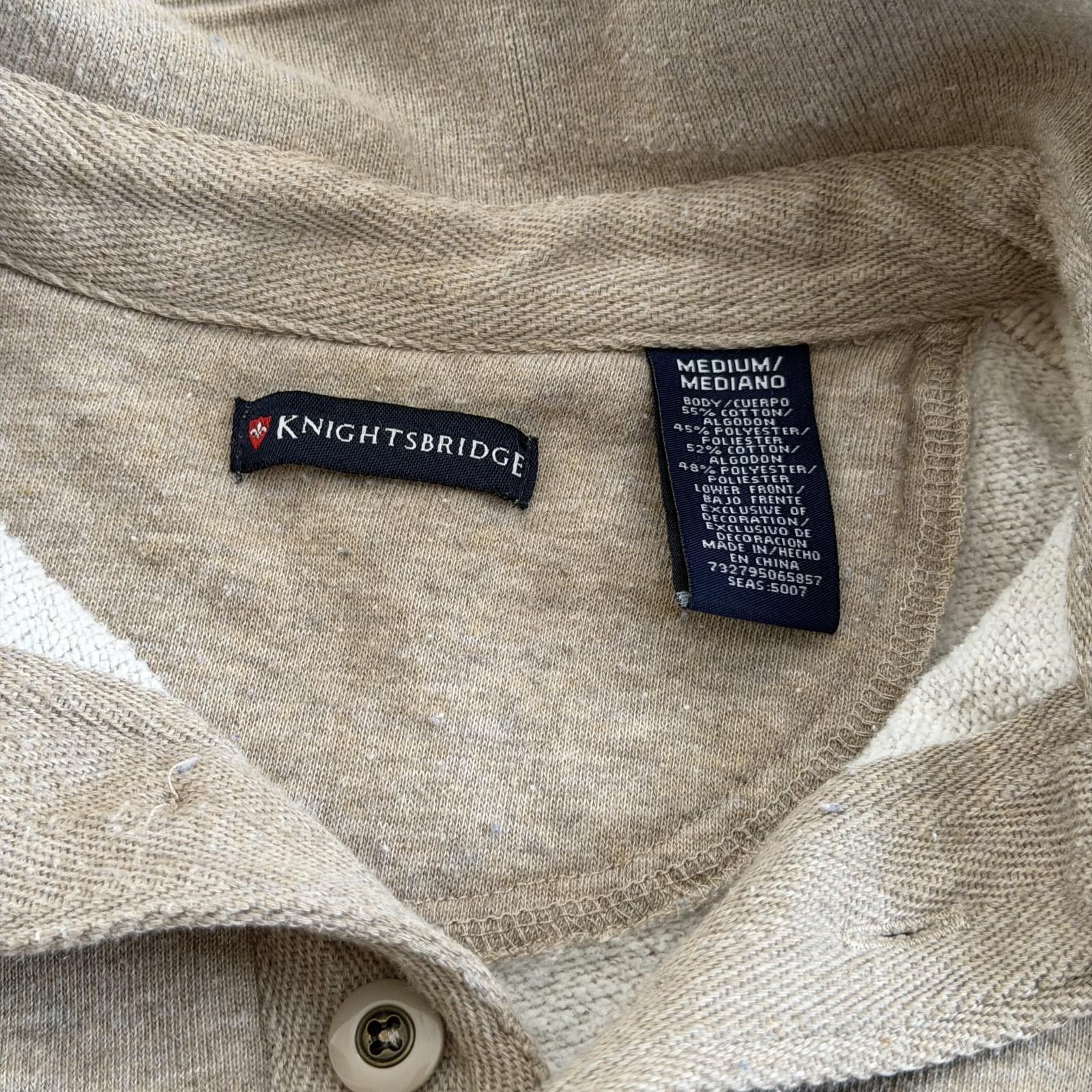 Knightsbridge Vintage Knightsbridge Beige Polo Sweater 90s Y2K Preppy Size US M / EU 48-50 / 2 - 3 Thumbnail