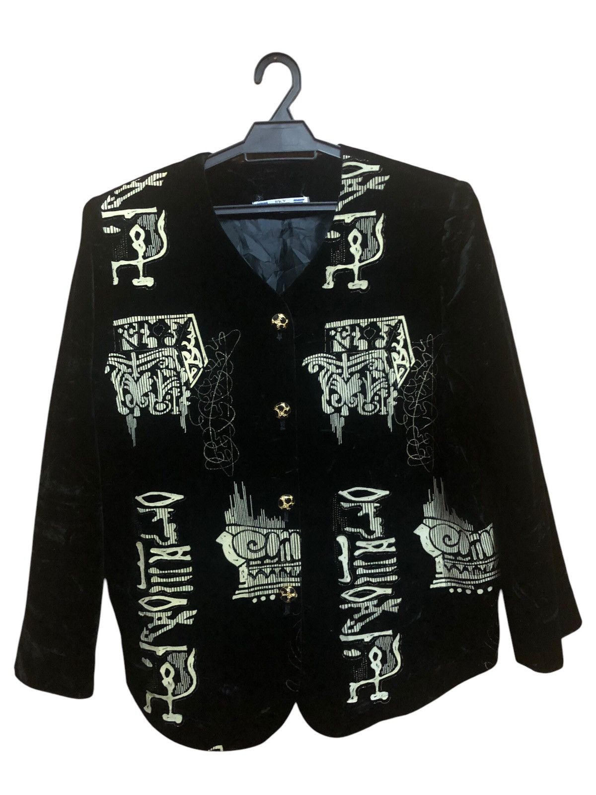 If Six Was Nine × Japanese Brand × Le Grande Bleu (L.G.B.) Sky Trend By Shigenari Velvet Jacket Size S / US 4 / IT 40 - 1 Thumbnail