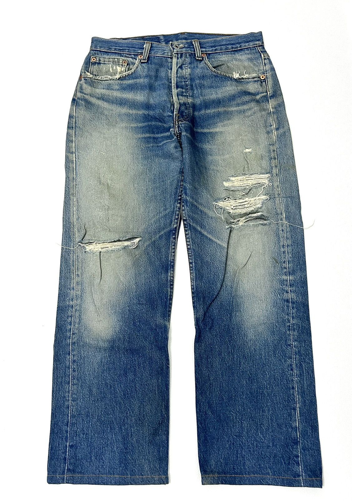 Levi's × Levi's Vintage Clothing Vintage Levis 501 xx Button 522 Distressed Jeans Size US 31 - 3 Thumbnail