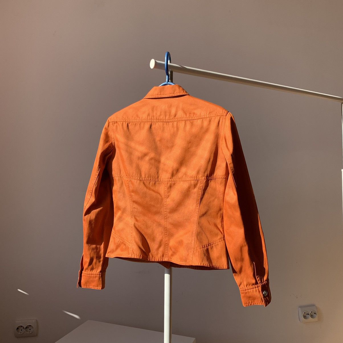 Mugler × Thierry Mugler × Vintage 2000`s Mugler Classic Collar Press-Stud Orange Jacket Size S / US 4 / IT 40 - 3 Thumbnail