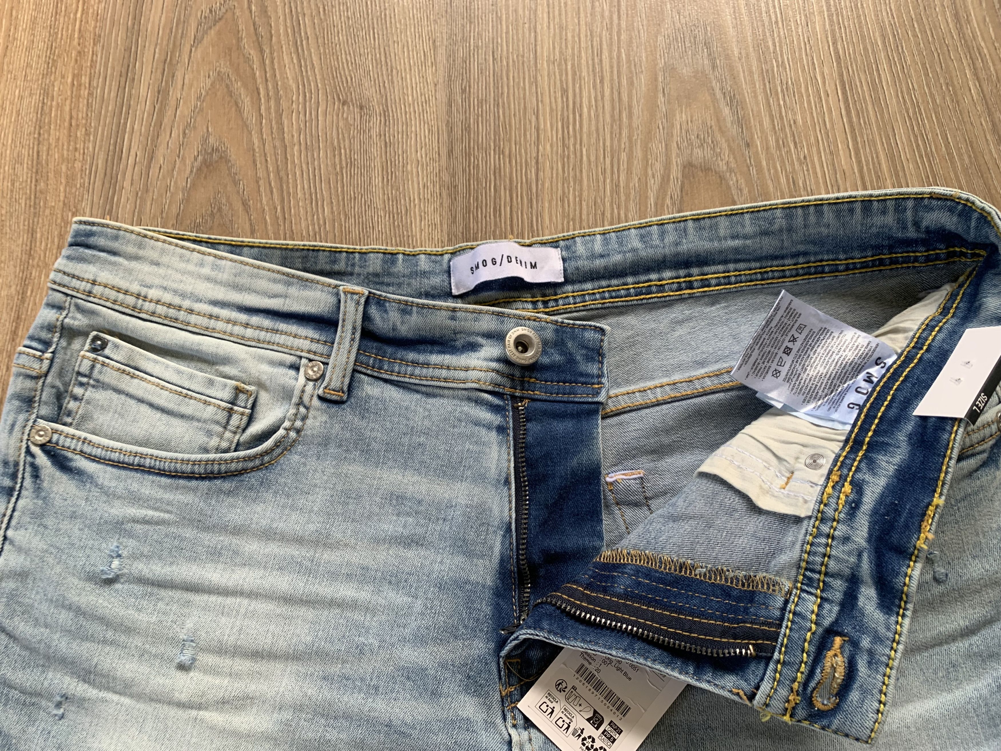 Other Mens New Smog Light Blue Distressed Denim Shorts Size US 34 / EU 50 - 5 Thumbnail