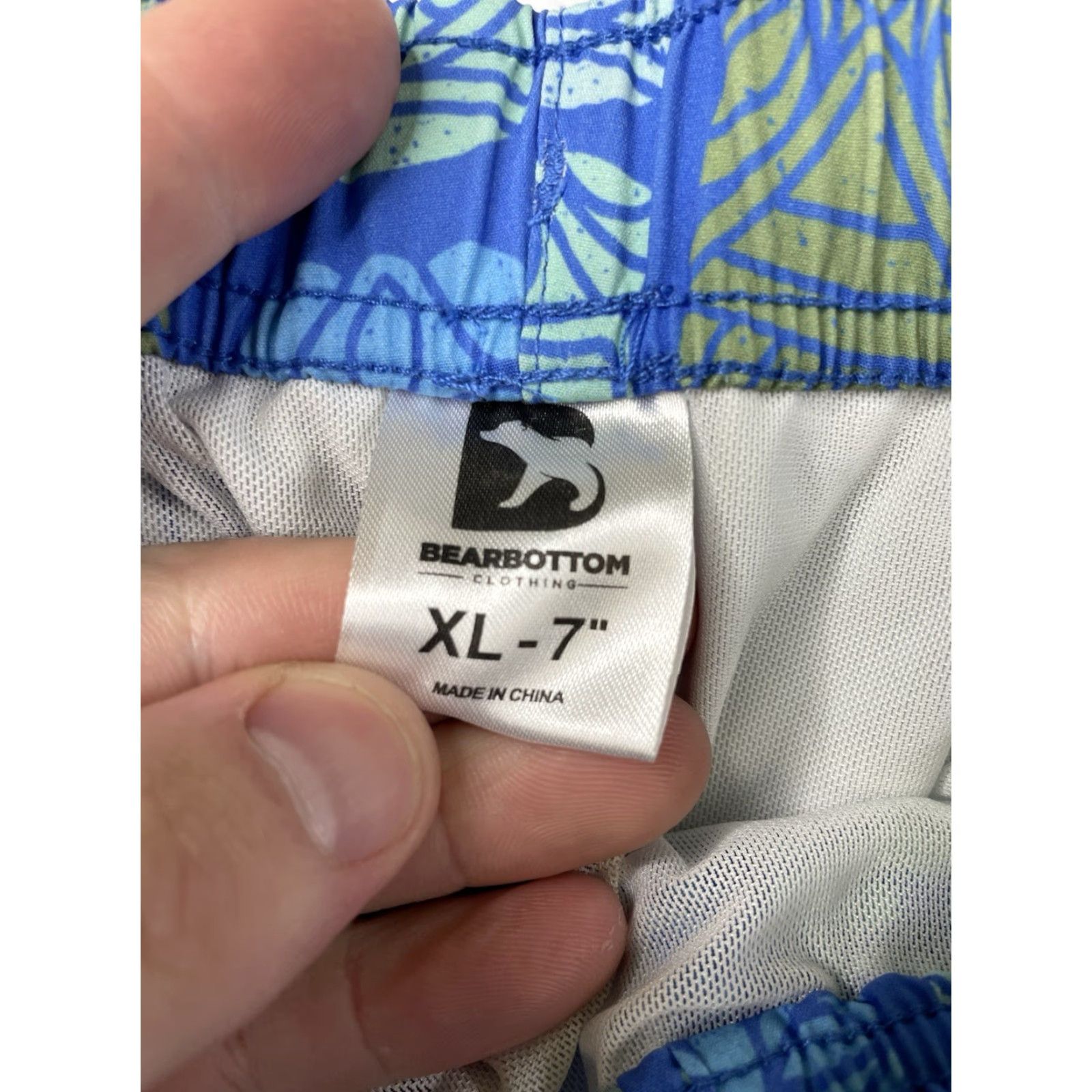 Vintage Bearbottom Mens XL Blue 7” Lined Trunks Swim Shorts Bottom Size US 36 / EU 52 - 4 Thumbnail