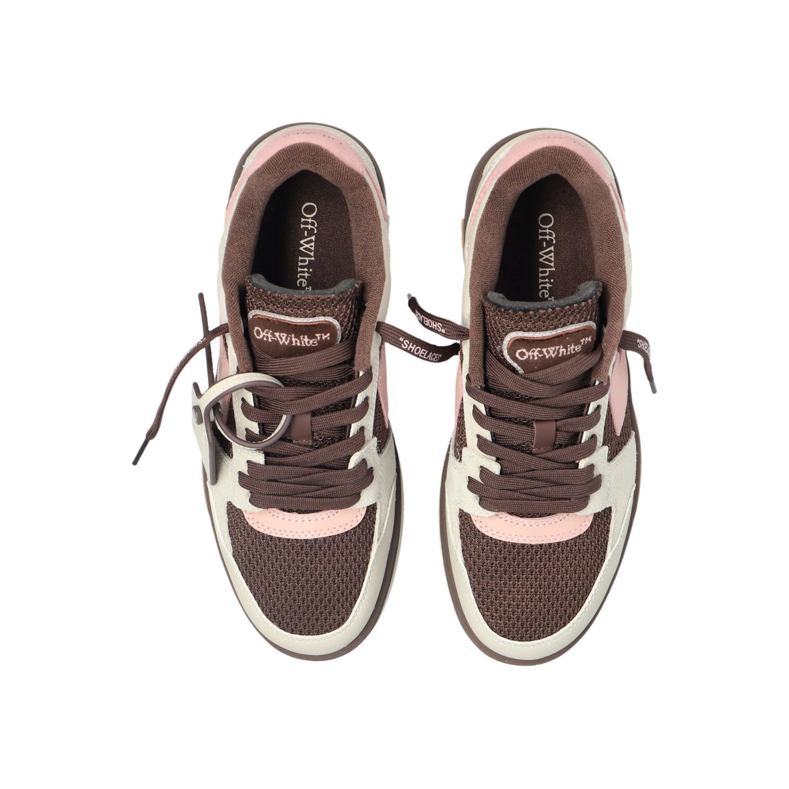 OFF-WHITE Slim Out Of Office Brown Sneakers New & Authentic