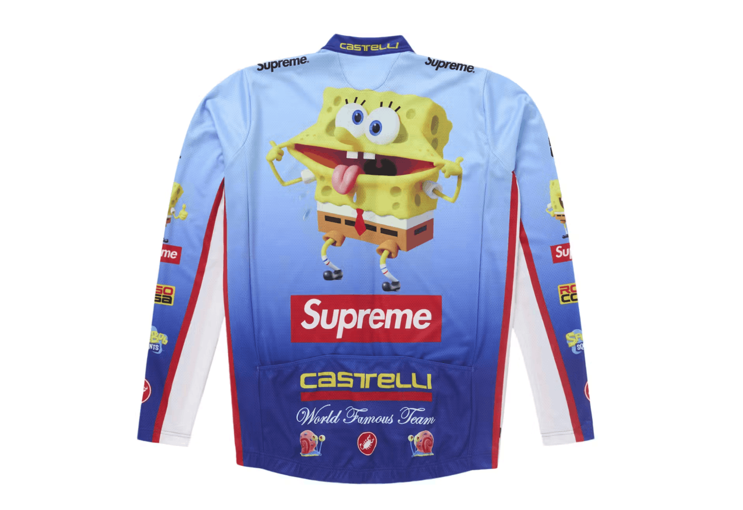 Supreme Supreme SpongeBob SquarePants Castelli L/S Cycling Blue M Size US M / EU 48-50 / 2 - 2 Thumbnail