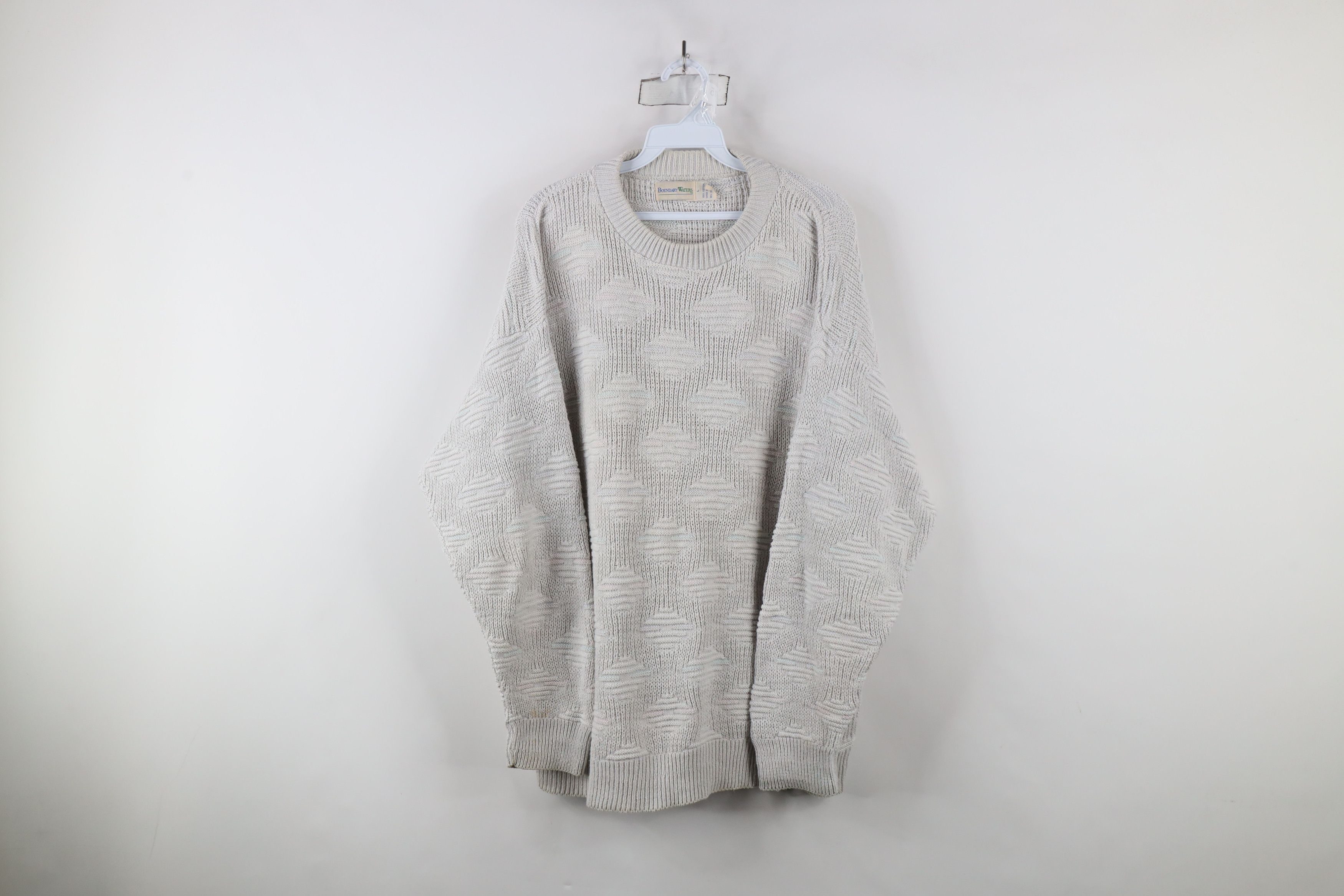 Vintage Vintage 90s Streetwear Ribbed Knit Crewneck Sweater USA Size US L / EU 52-54 / 3 - 1 Thumbnail