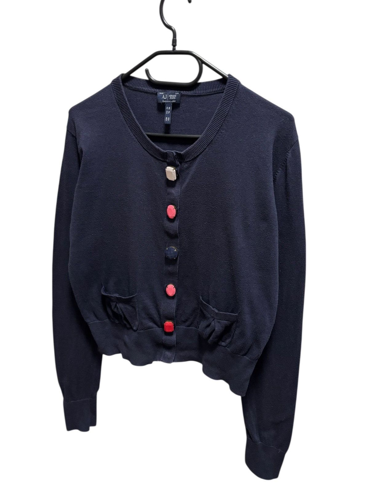 Armani Y2K Armani Cardigan Sweater Cotton Rhinestones Button Size XL / US 12-14 / IT 48-50 - 1 Thumbnail