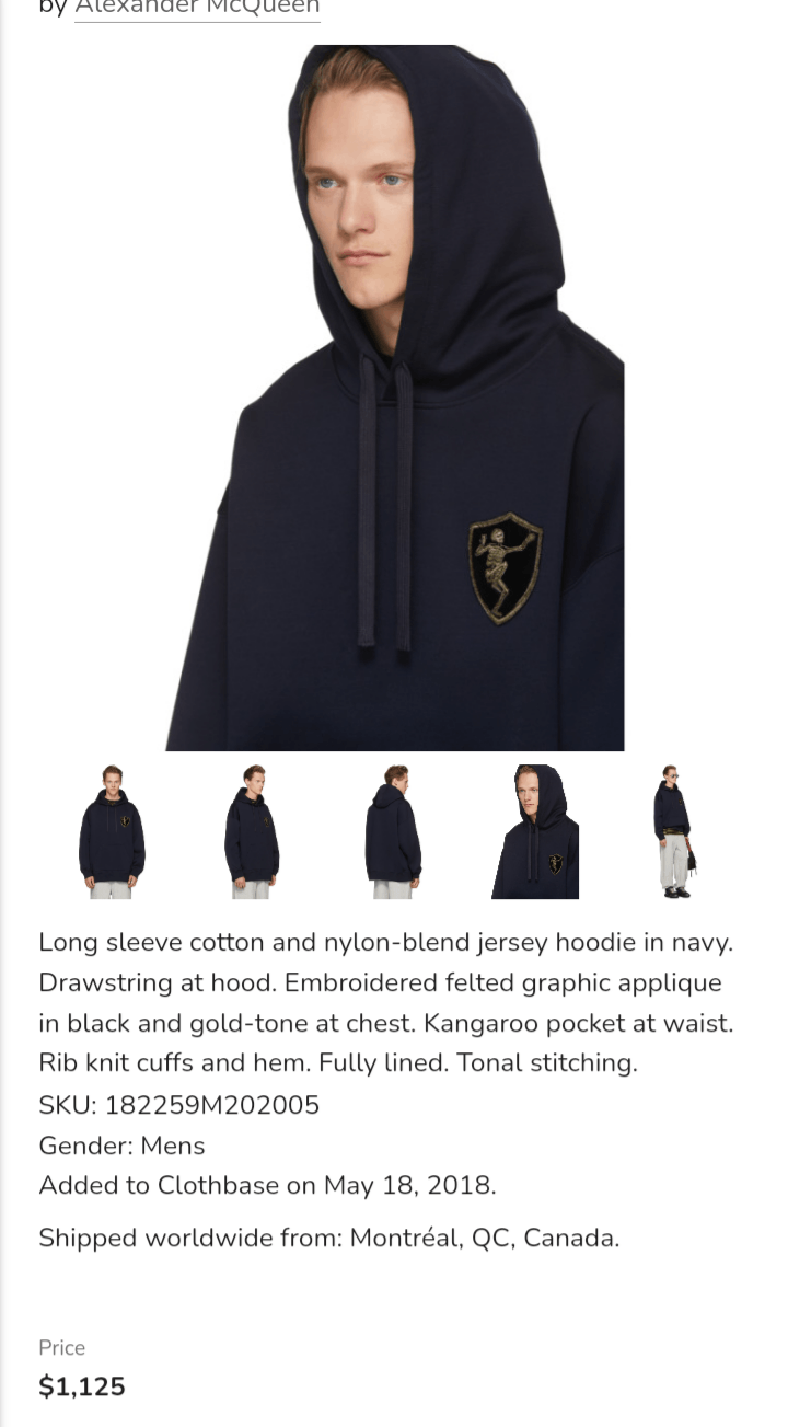 Alexander McQueen Alexander McQueen Navy Dancing Skeleton Crest Hoodie Size US M / EU 48-50 / 2 - 8 Thumbnail