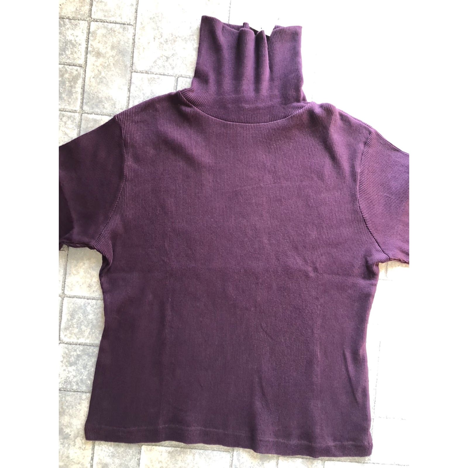 Vintage New Signature Expressions Women’s Turtleneck Sweater Purple Size XL 100% Cotton Size XL / US 12-14 / IT 48-50 - 2 Thumbnail