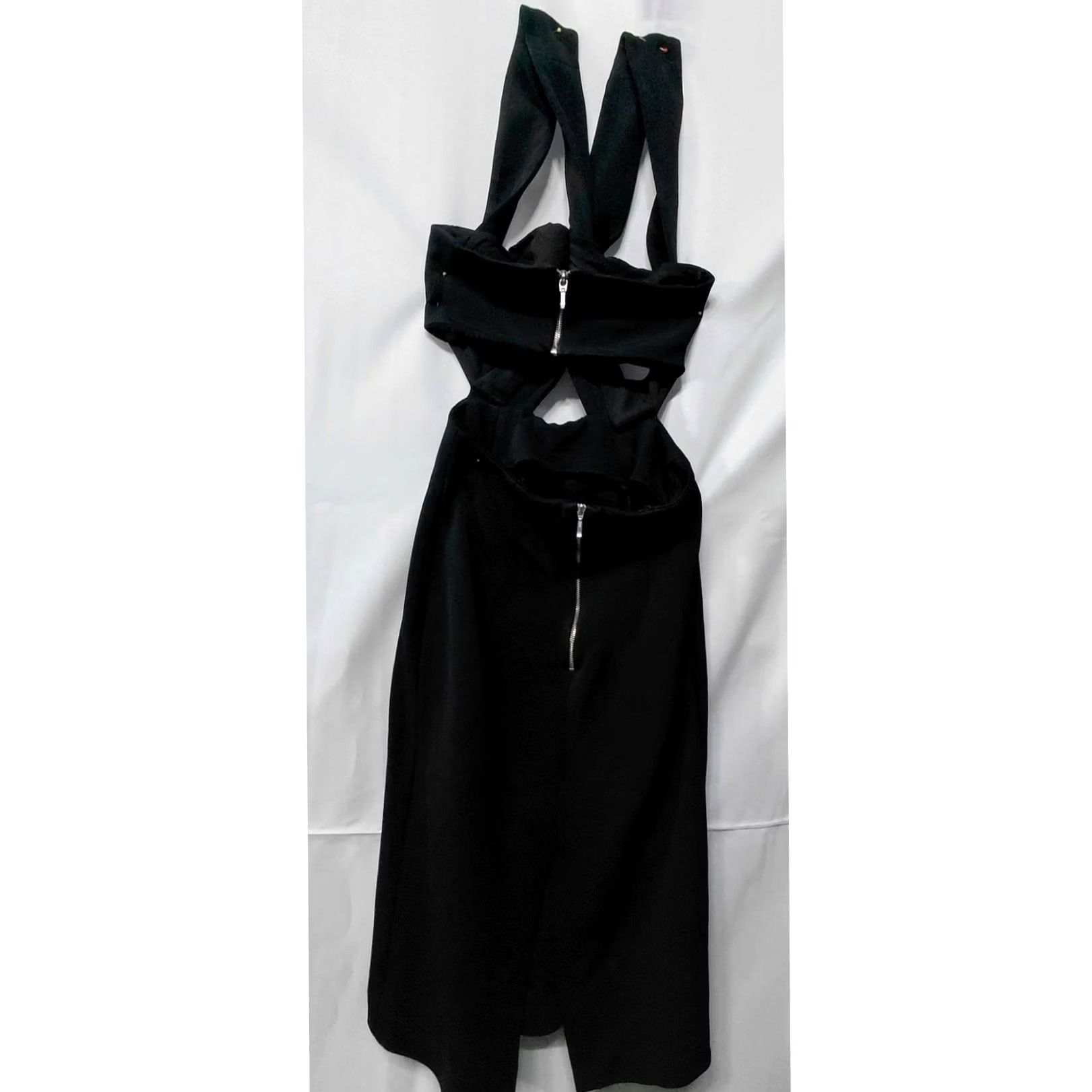 NICHOLAS Nicholas Black Midi Dress Solid Sleeveless Cutout Women Size 4 Size S / US 4 / IT 40 - 2 Thumbnail