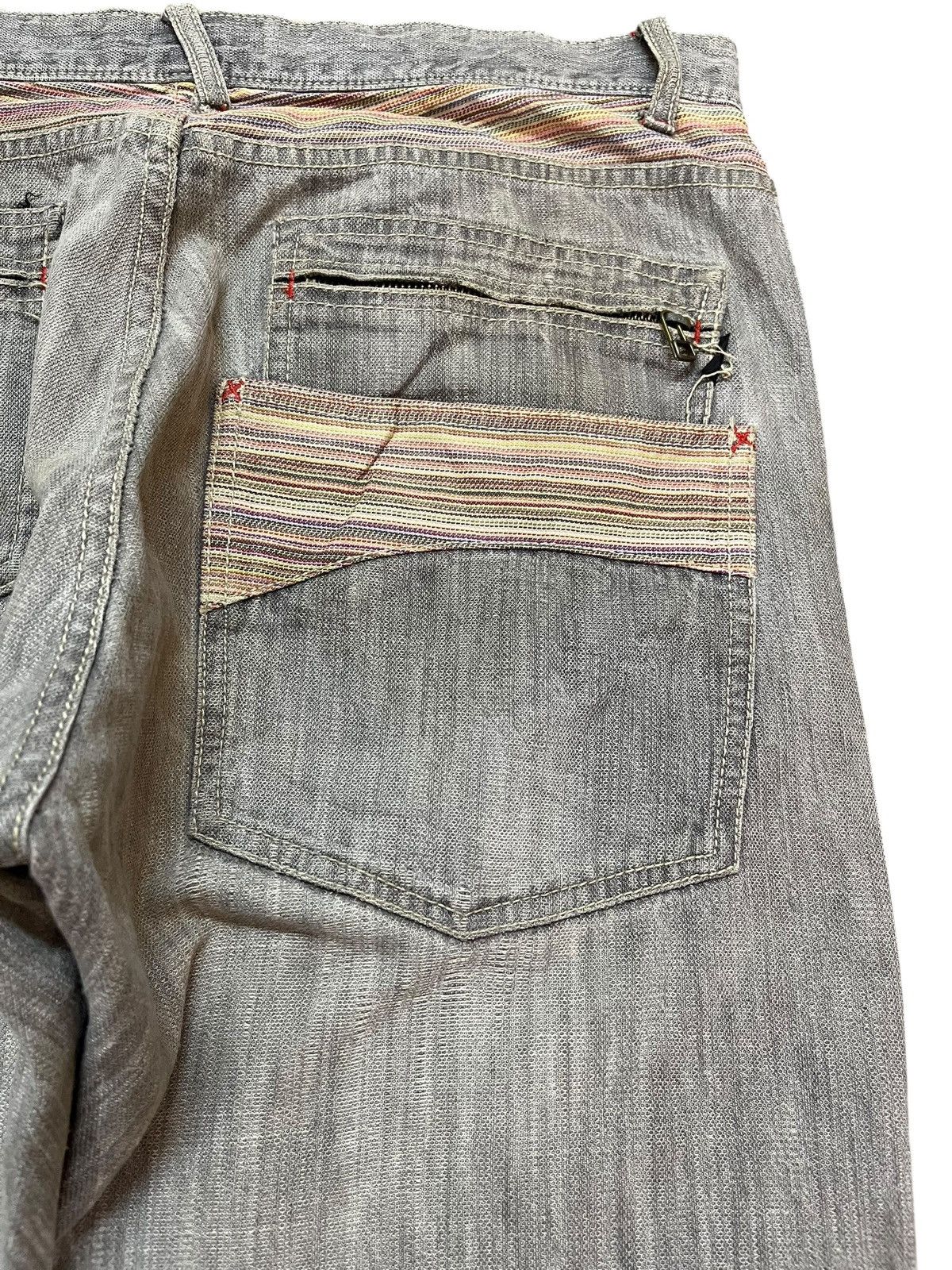 If Six Was Nine Vintage Wild Khakis Twisted Leg Grunge Distressed Denim Size US 35 - 9 Thumbnail
