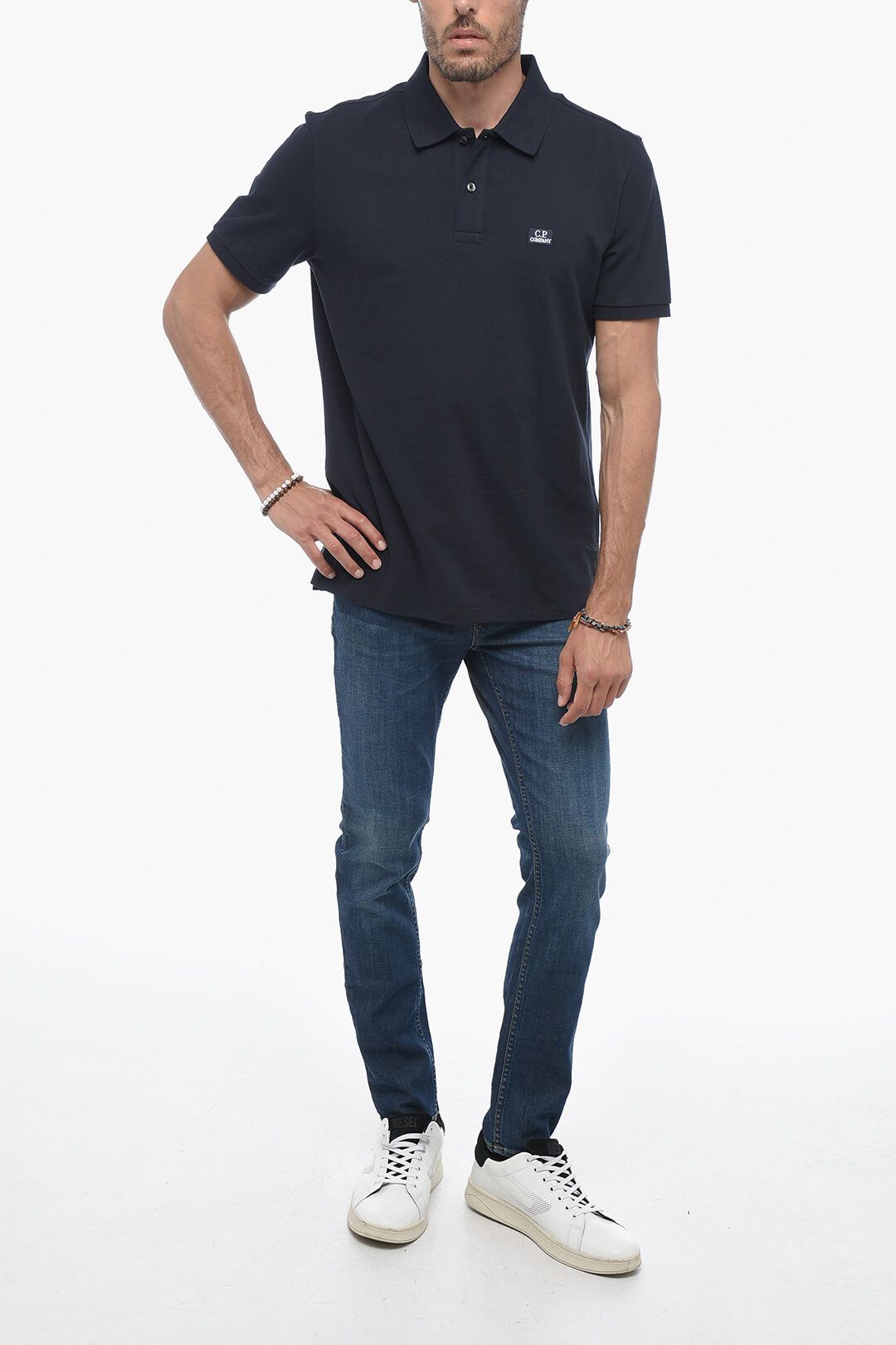 C.P. Company og1mm1024 Regular Fit Polo Shirt in Blue Size US M / EU 48-50 / 2 - 4 Thumbnail