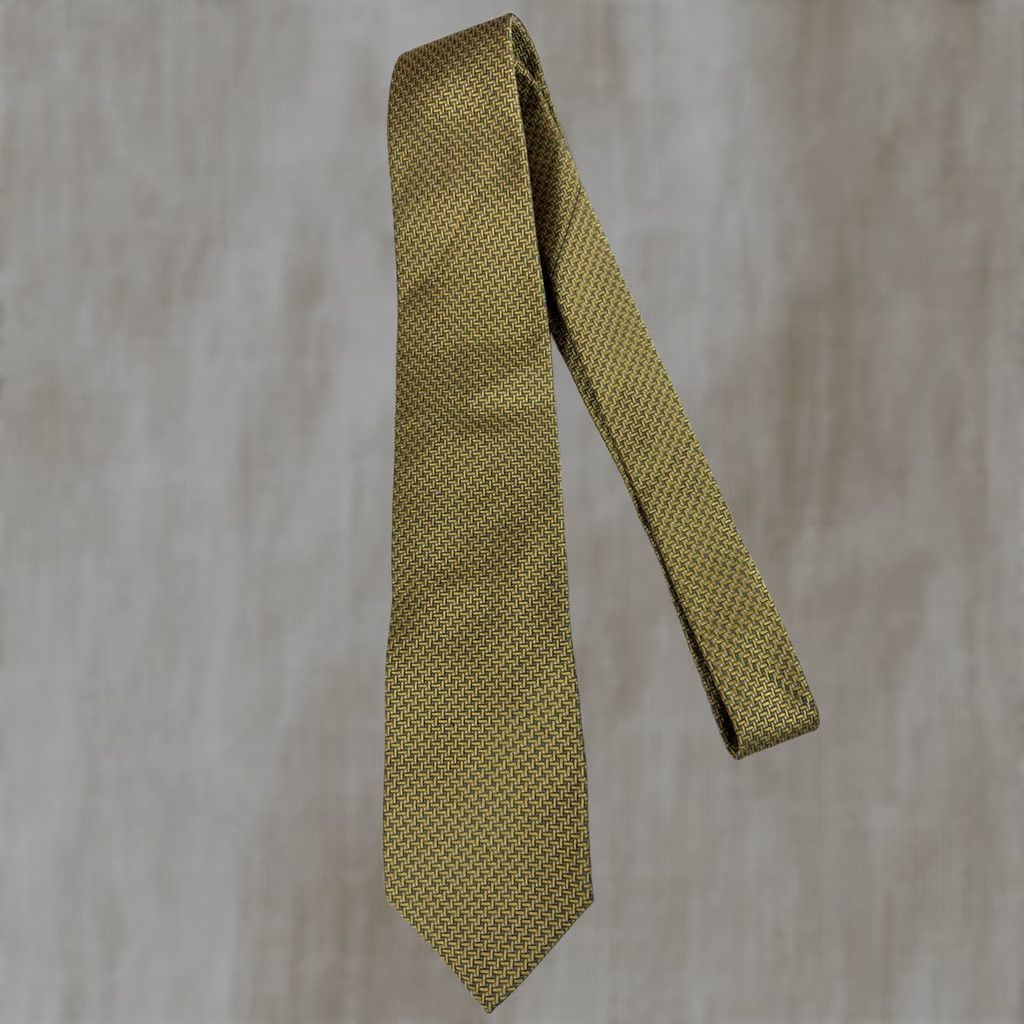 Brooks Brothers Brooks Brothers Tie Men Gold Blue Polyester Geometric Pattern Adult Neckwear Size ONE SIZE - 1 Thumbnail