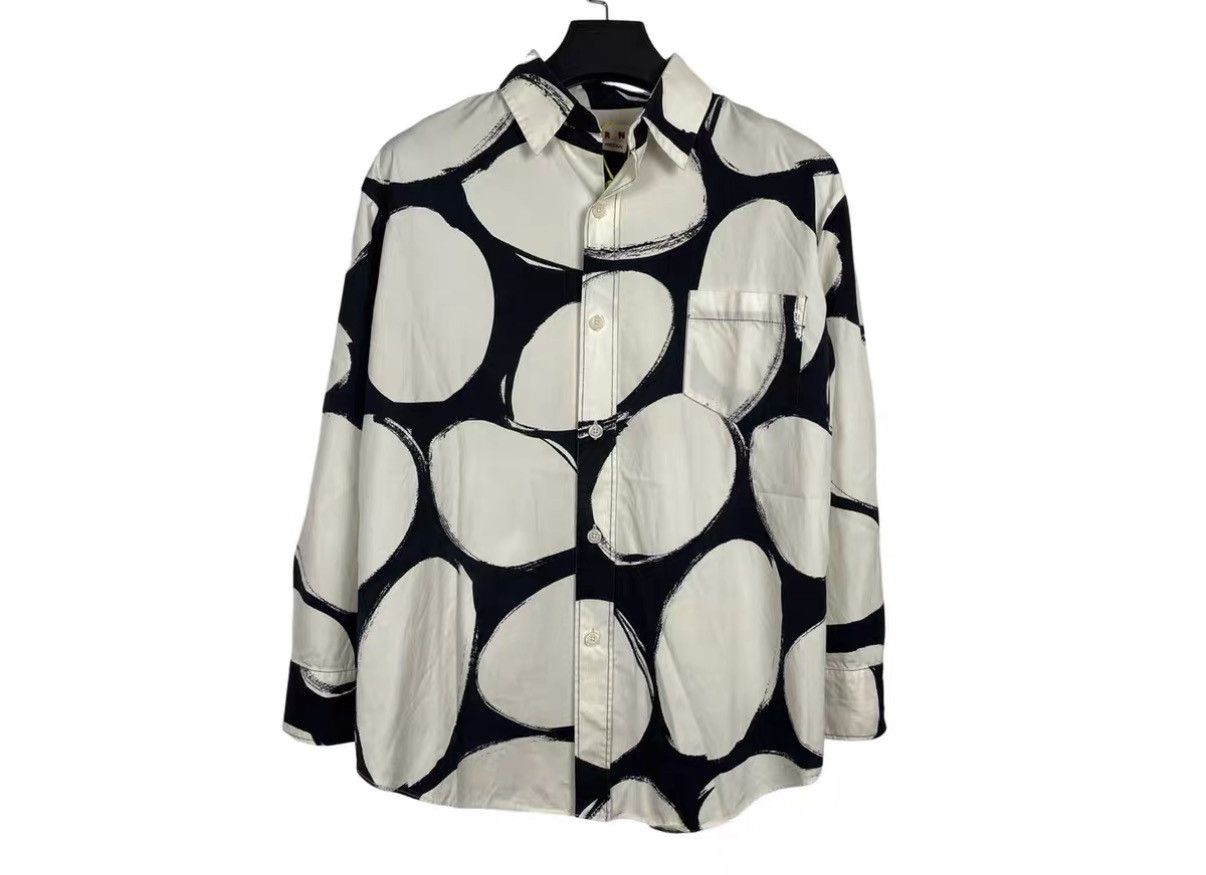 Marni Marni Polka Dot Print Oversized Long Sleeve Shirt J31 Size US S / EU 44-46 / 1 - 1 Thumbnail