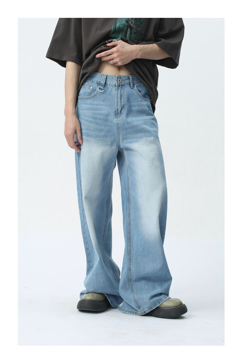 Japanese Brand × Jean Japanese retro simple light blue wide-leg jeans Size US 32 / EU 48 - 1 Thumbnail